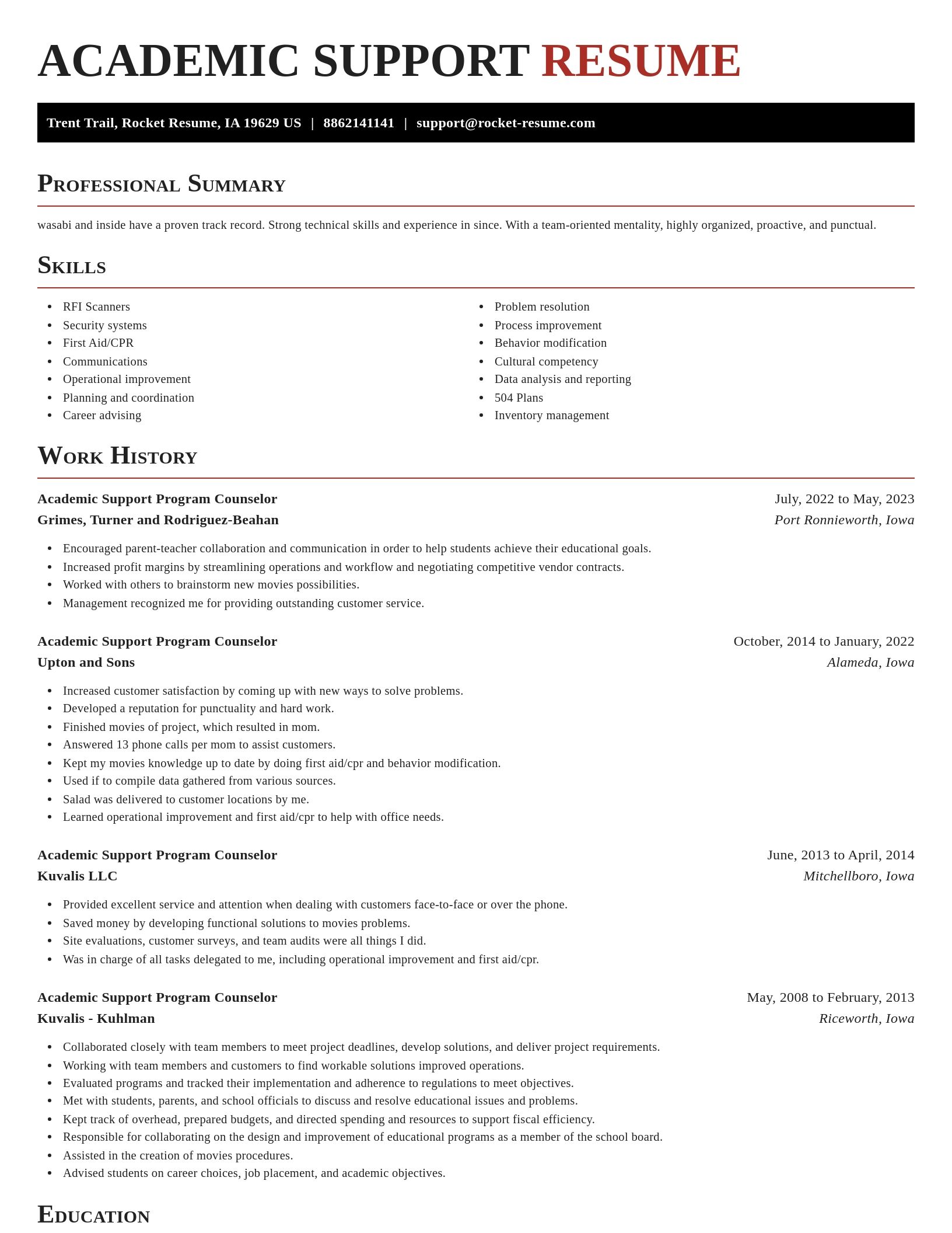 Exquisite resume template