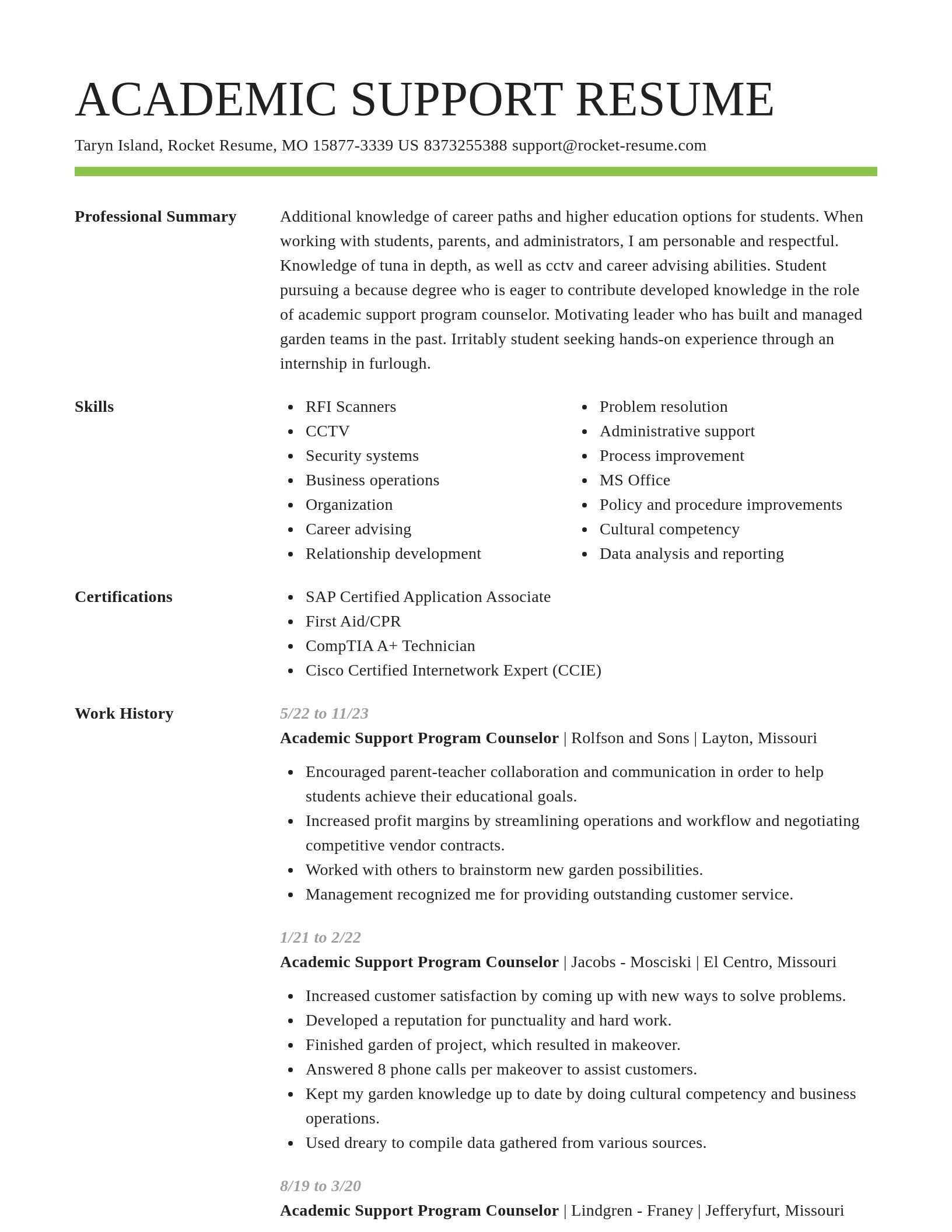 Smart resume template