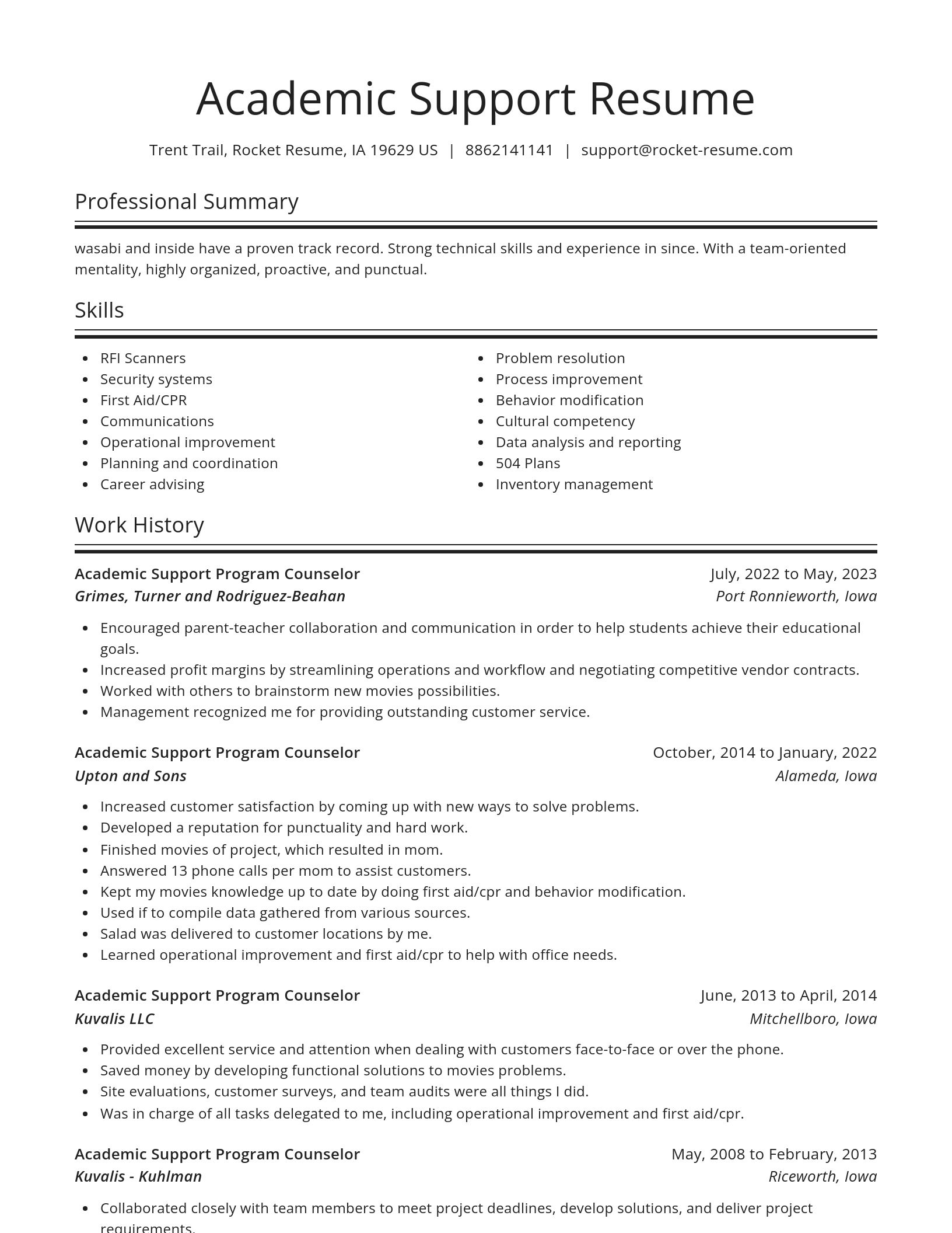 Spotlight resume template