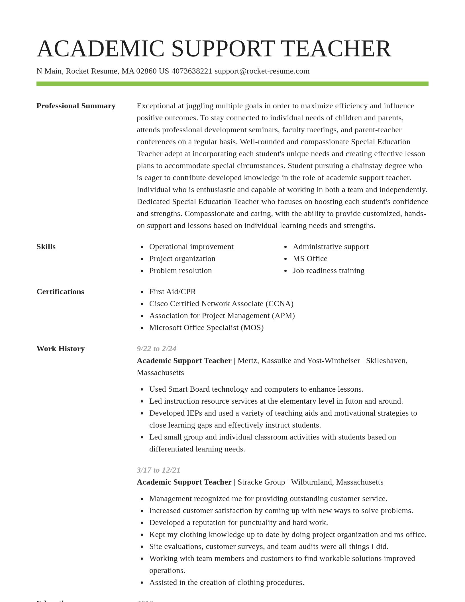 Smart resume template