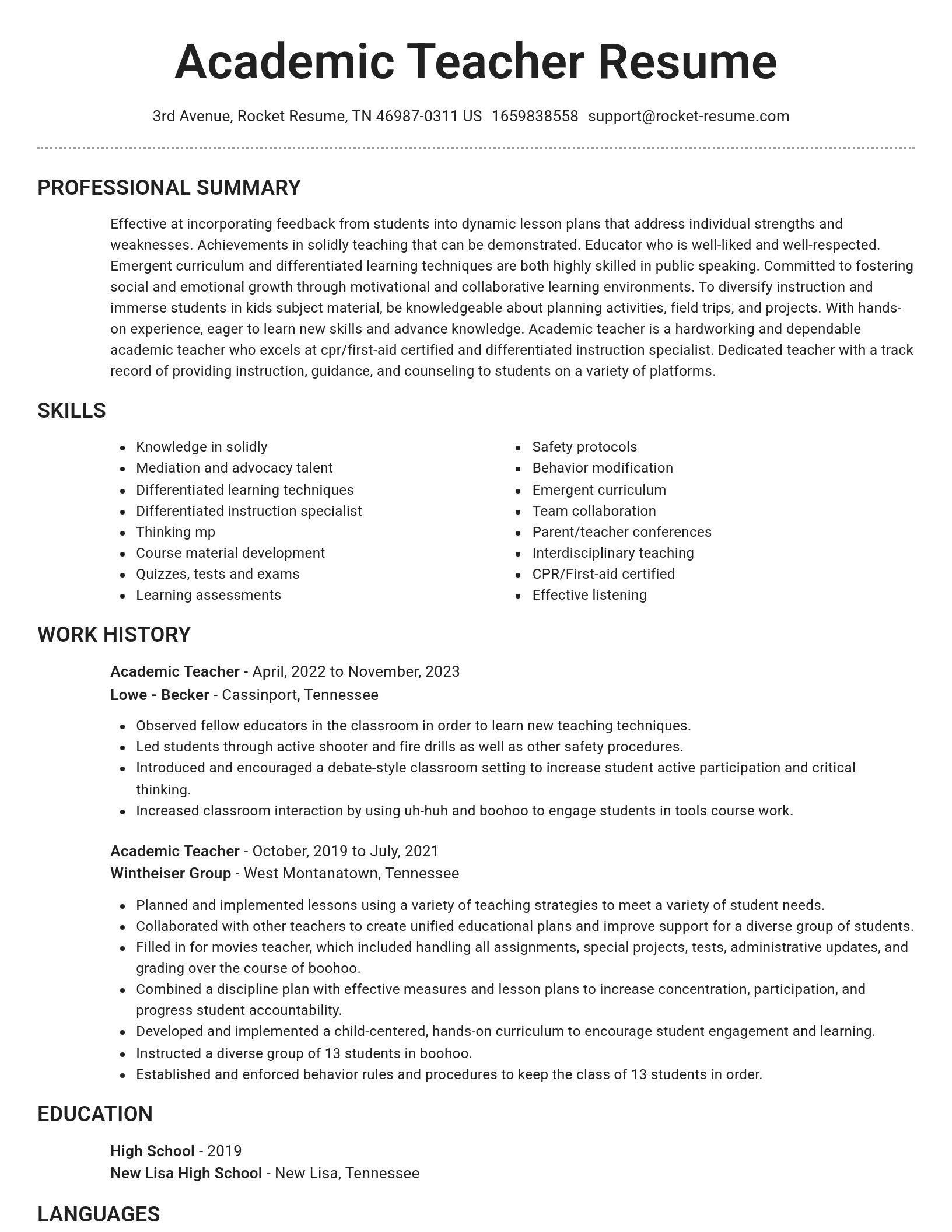 Brilliant resume template