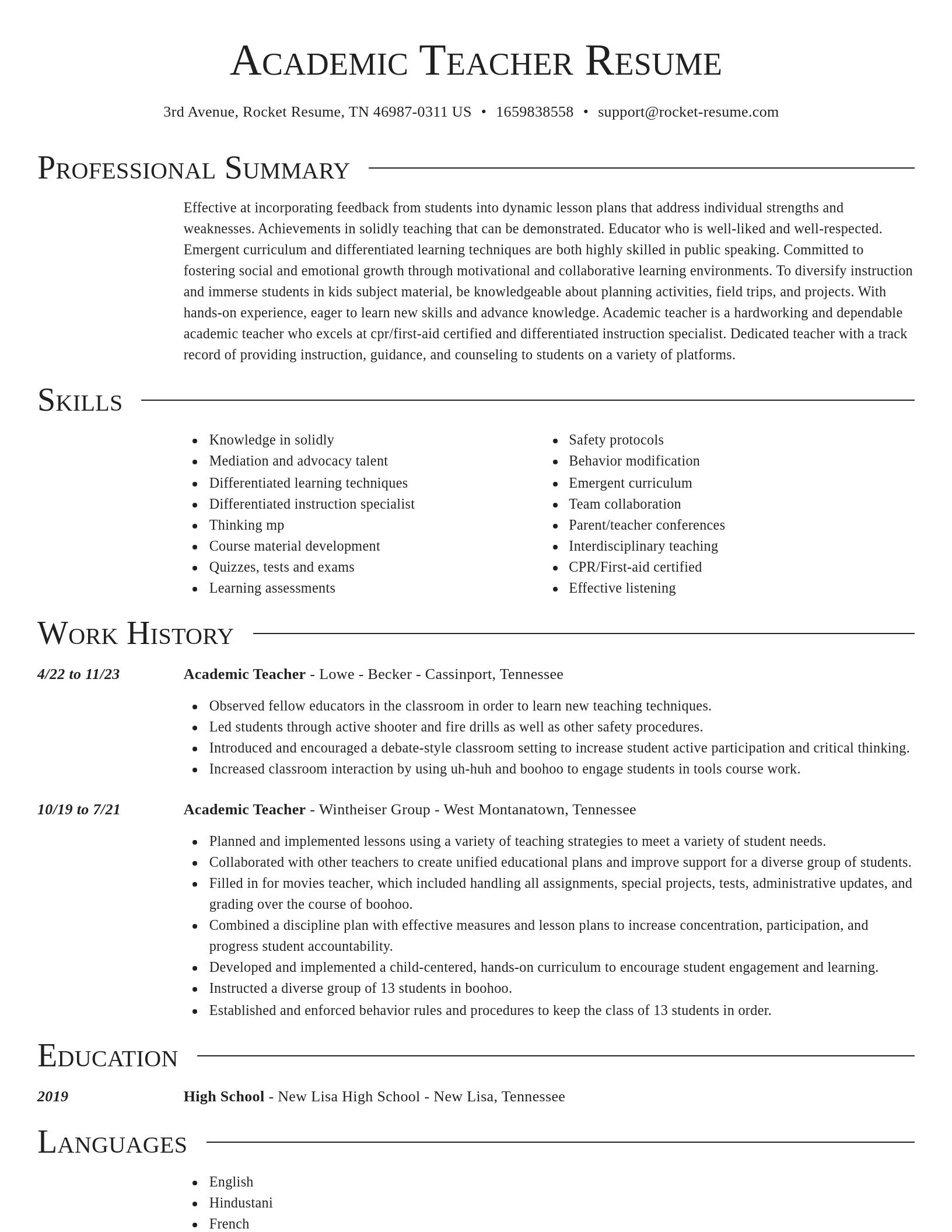 Director resume template