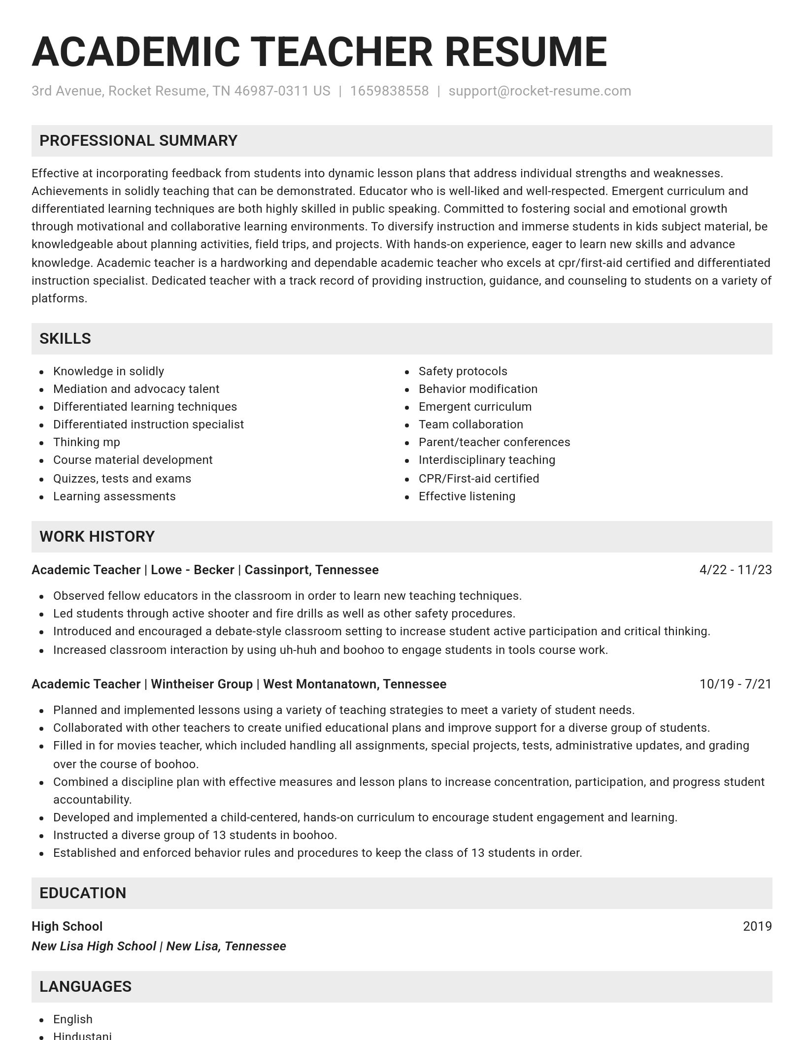 Genius resume template