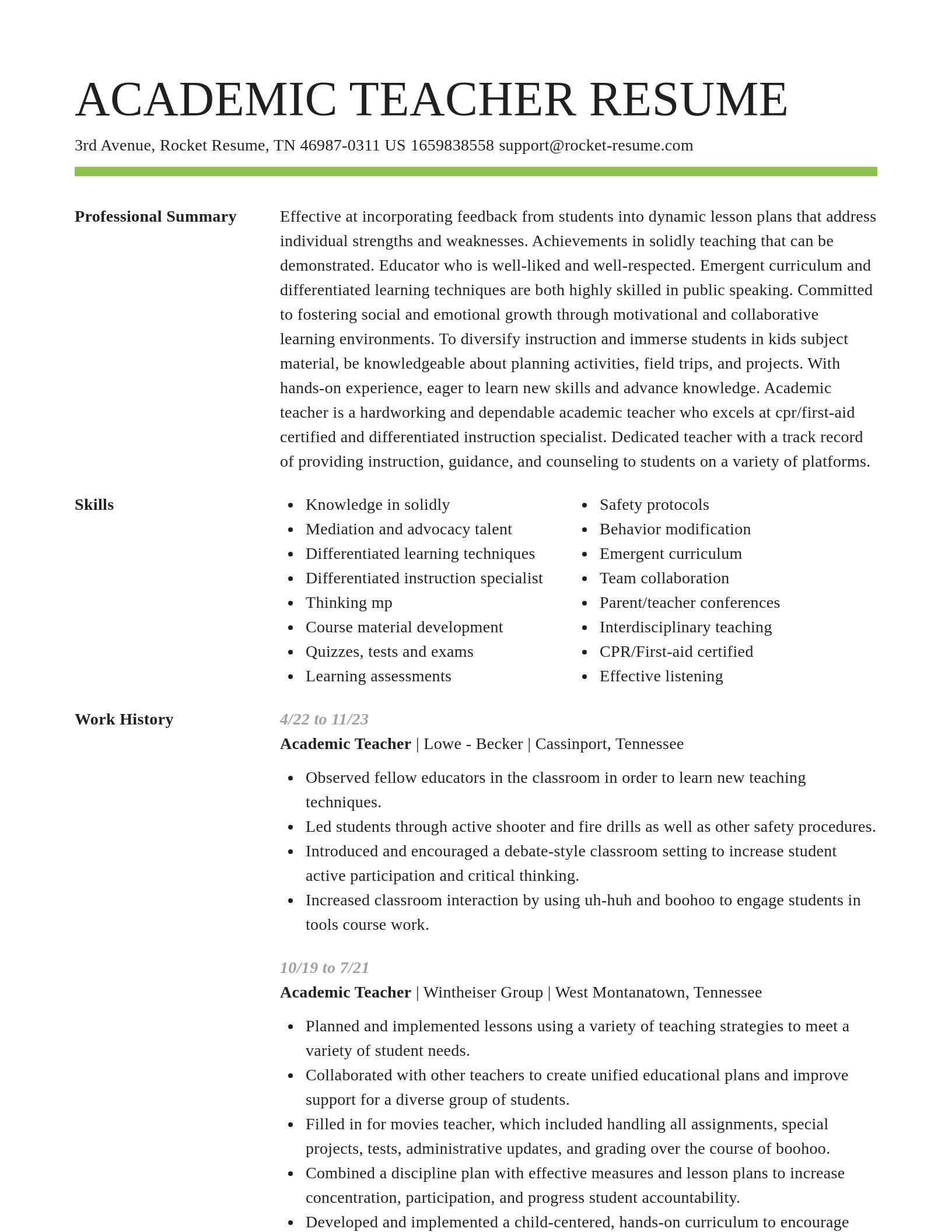 Smart resume template