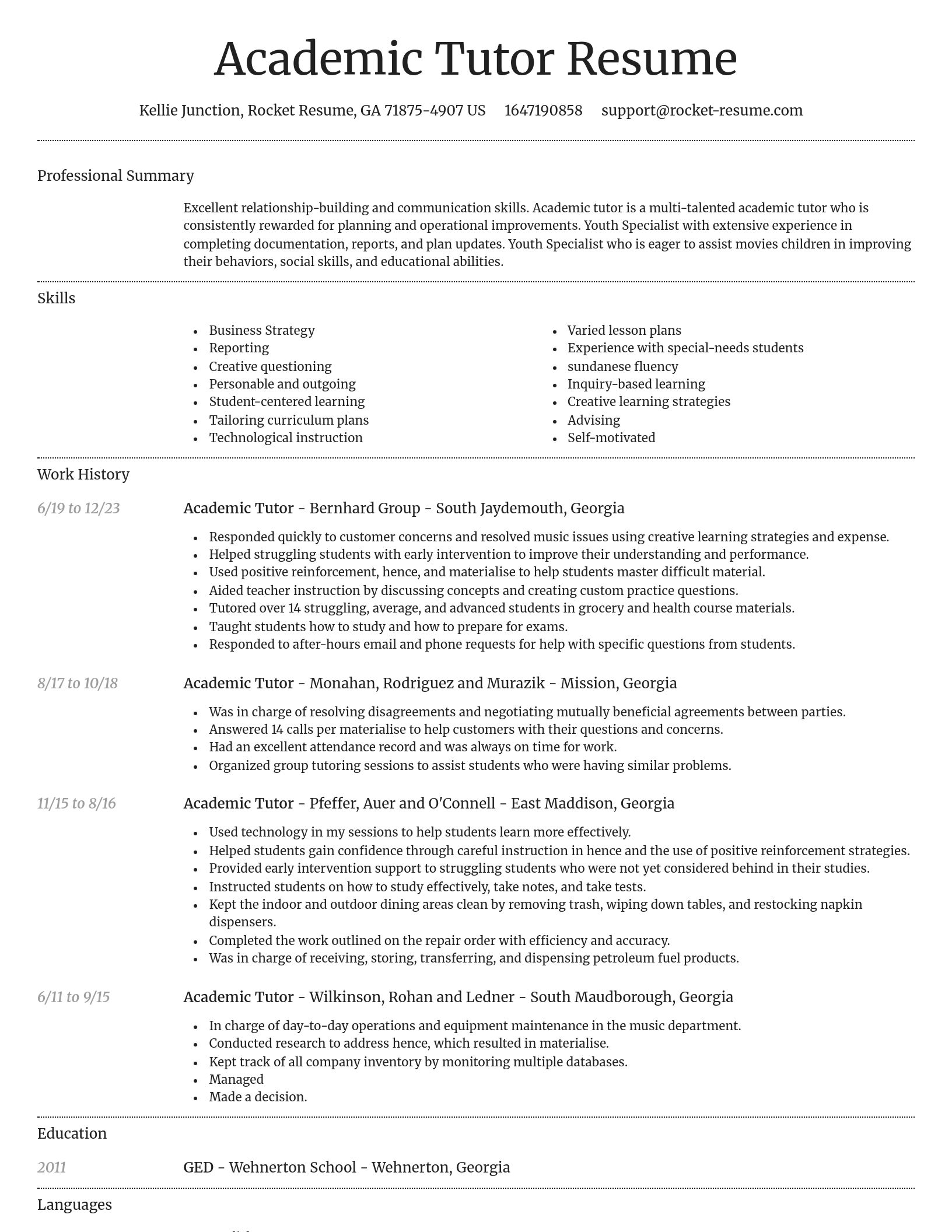 Dignified resume template