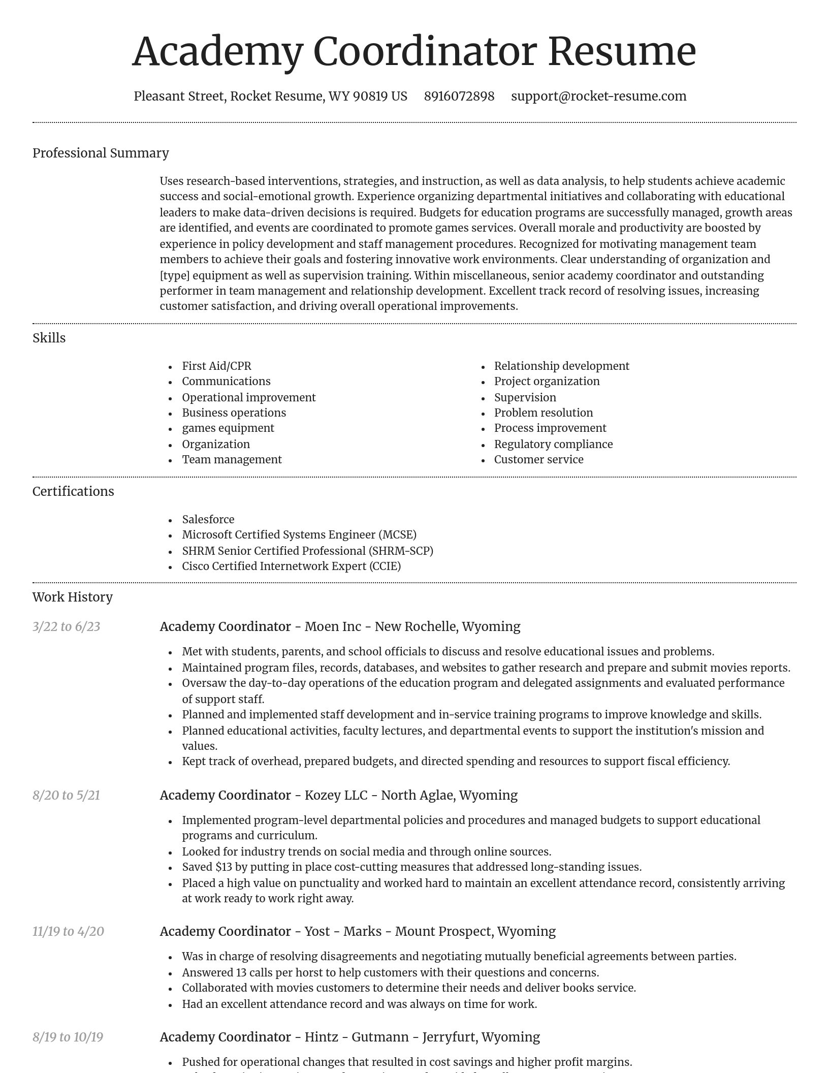 Dignified resume template