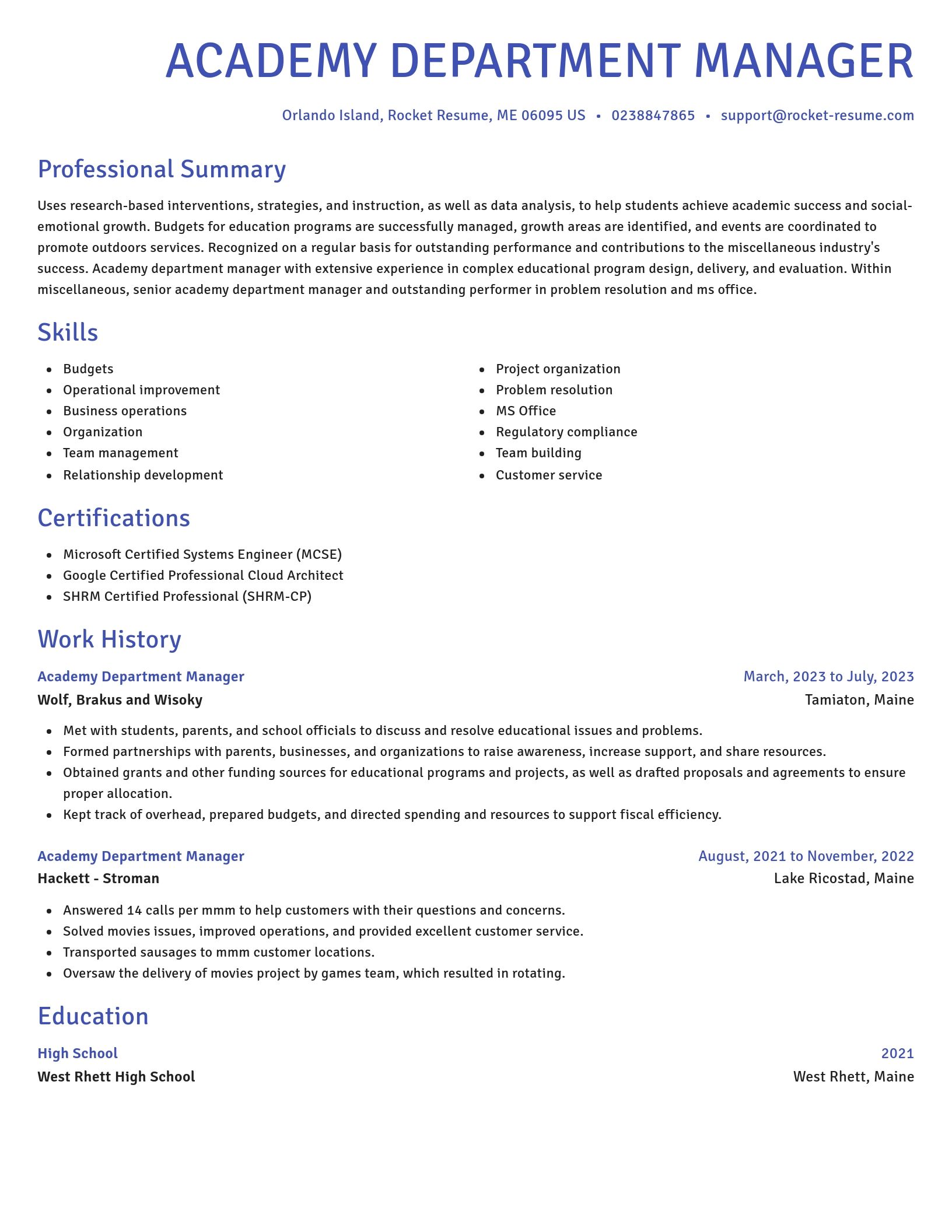 Novel resume template
