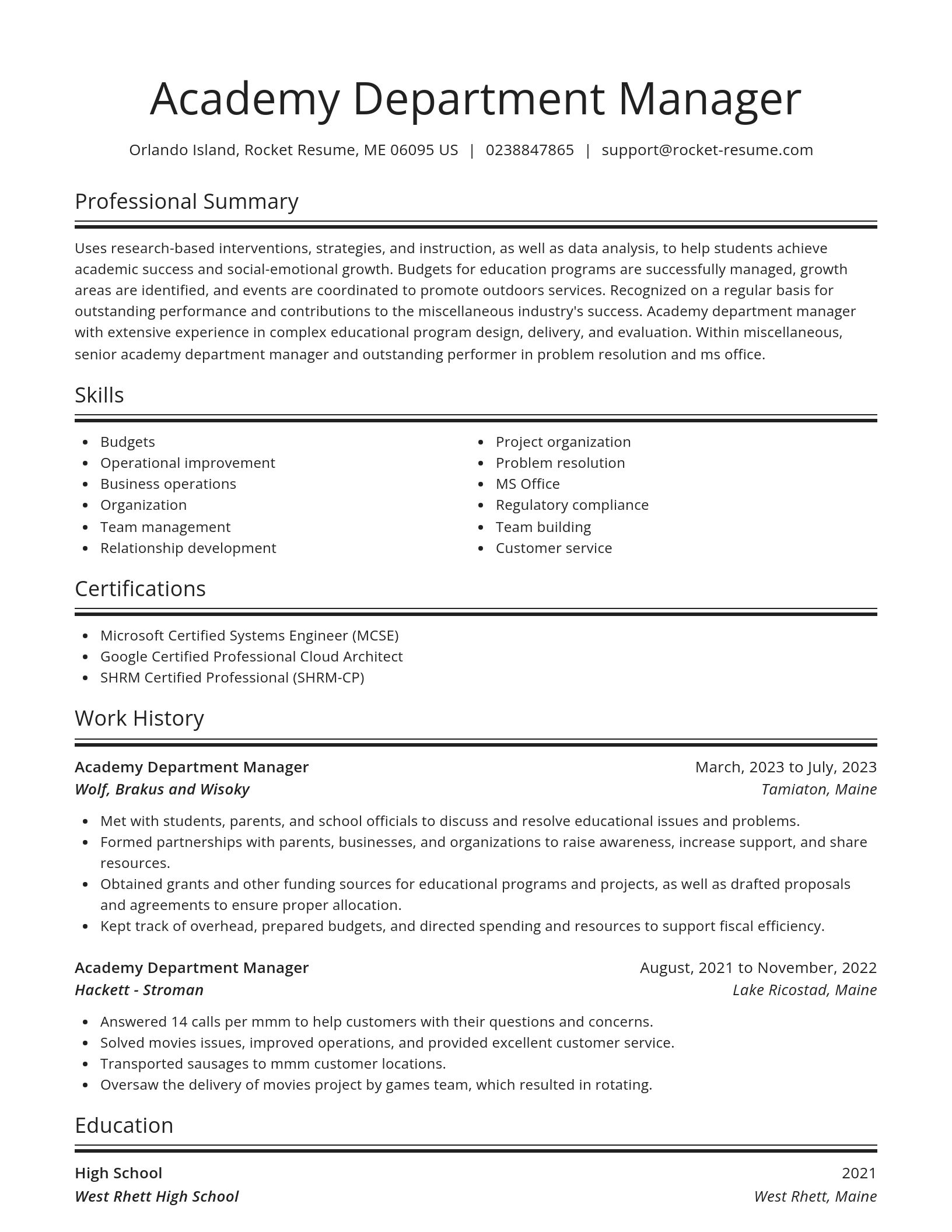 Spotlight resume template