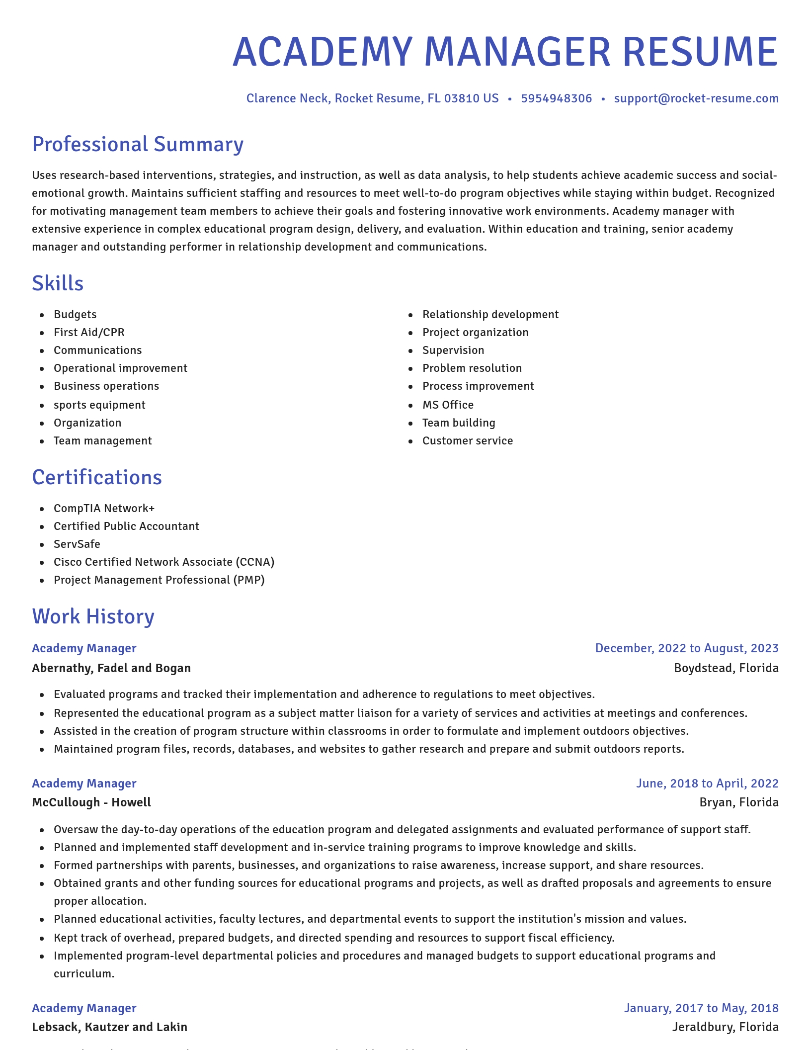 Novel resume template