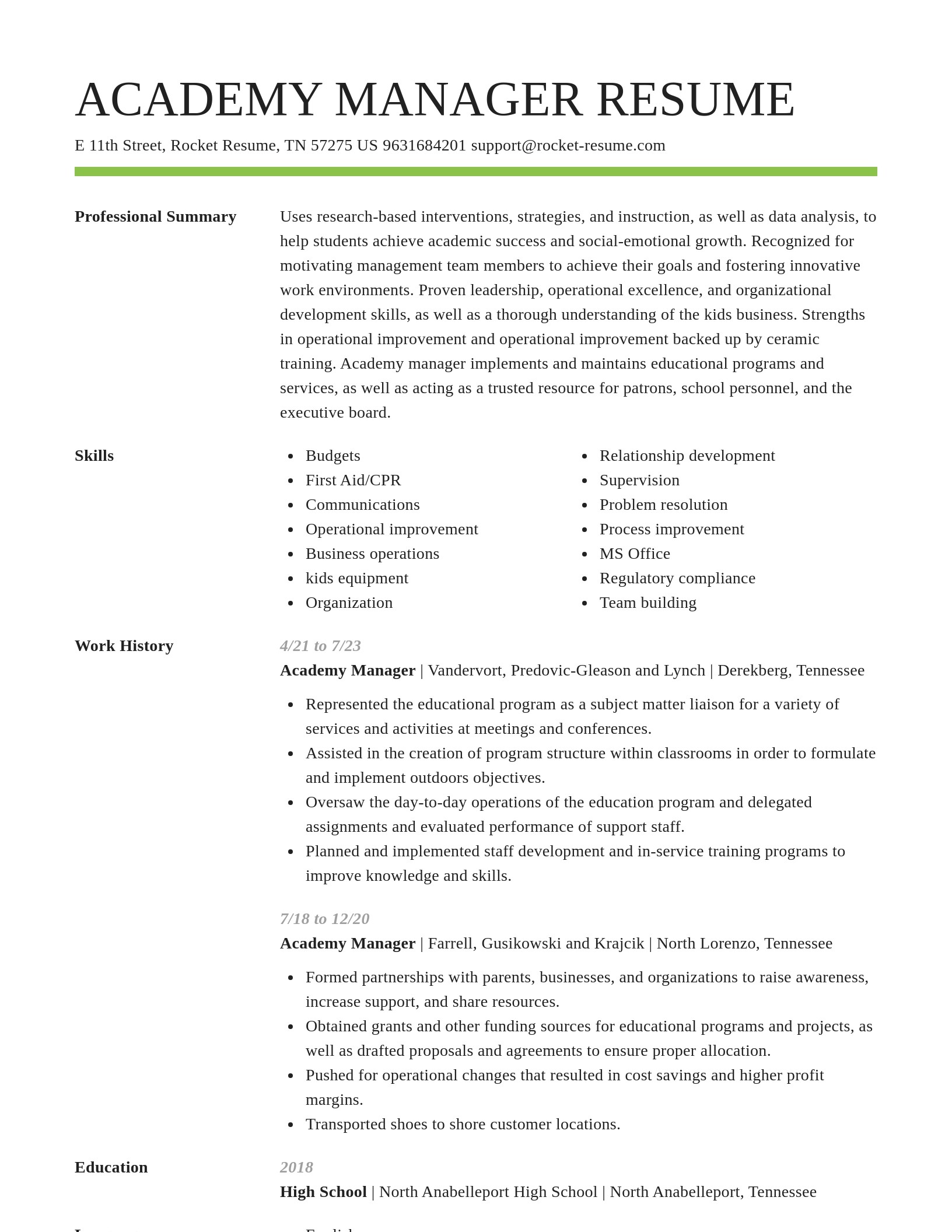 Smart resume template