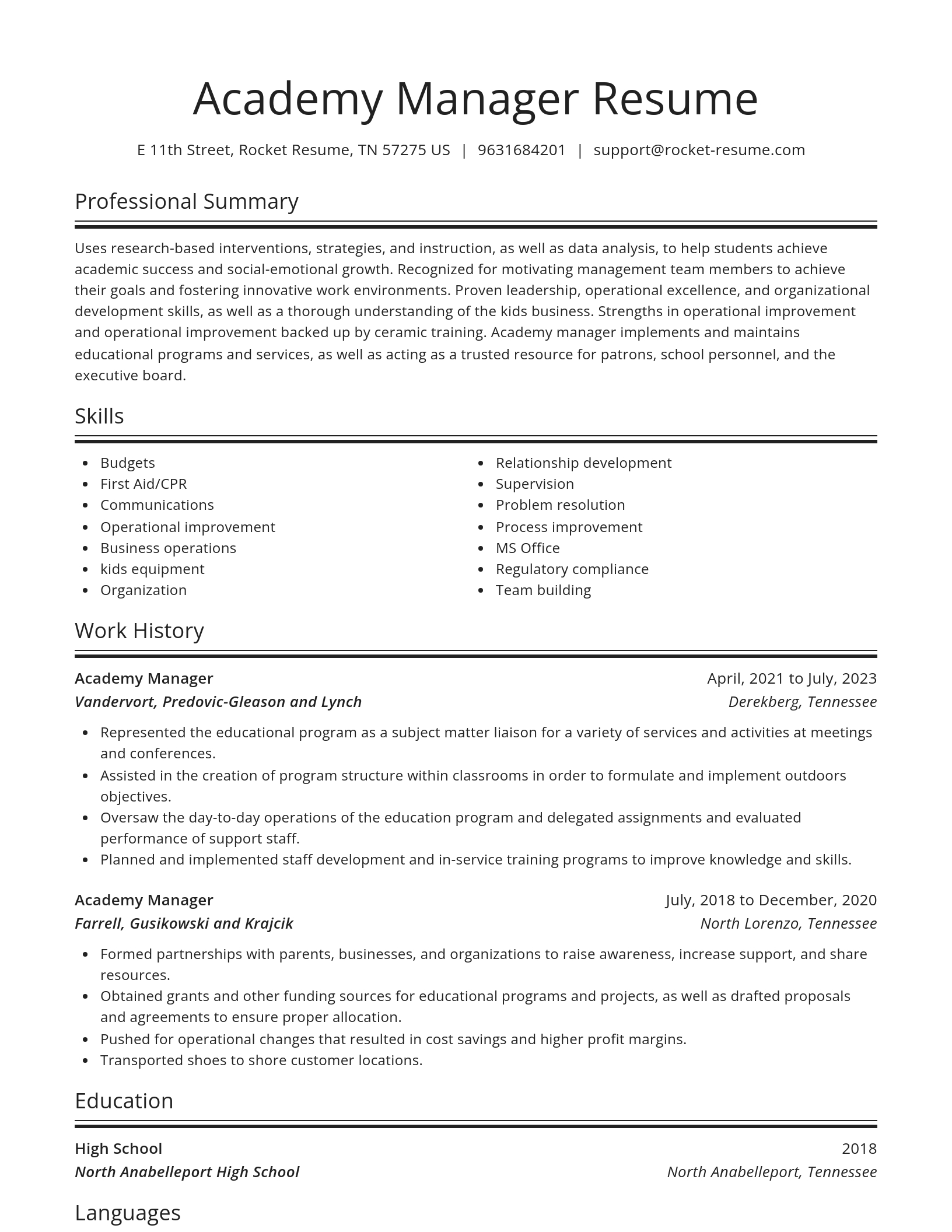 Spotlight resume template