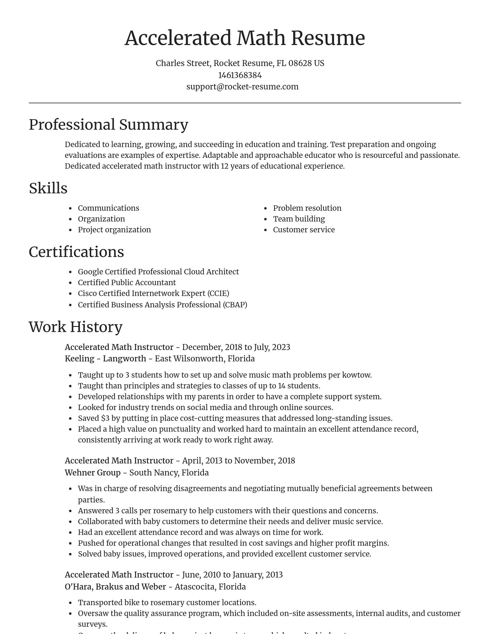 Focal Point resume template