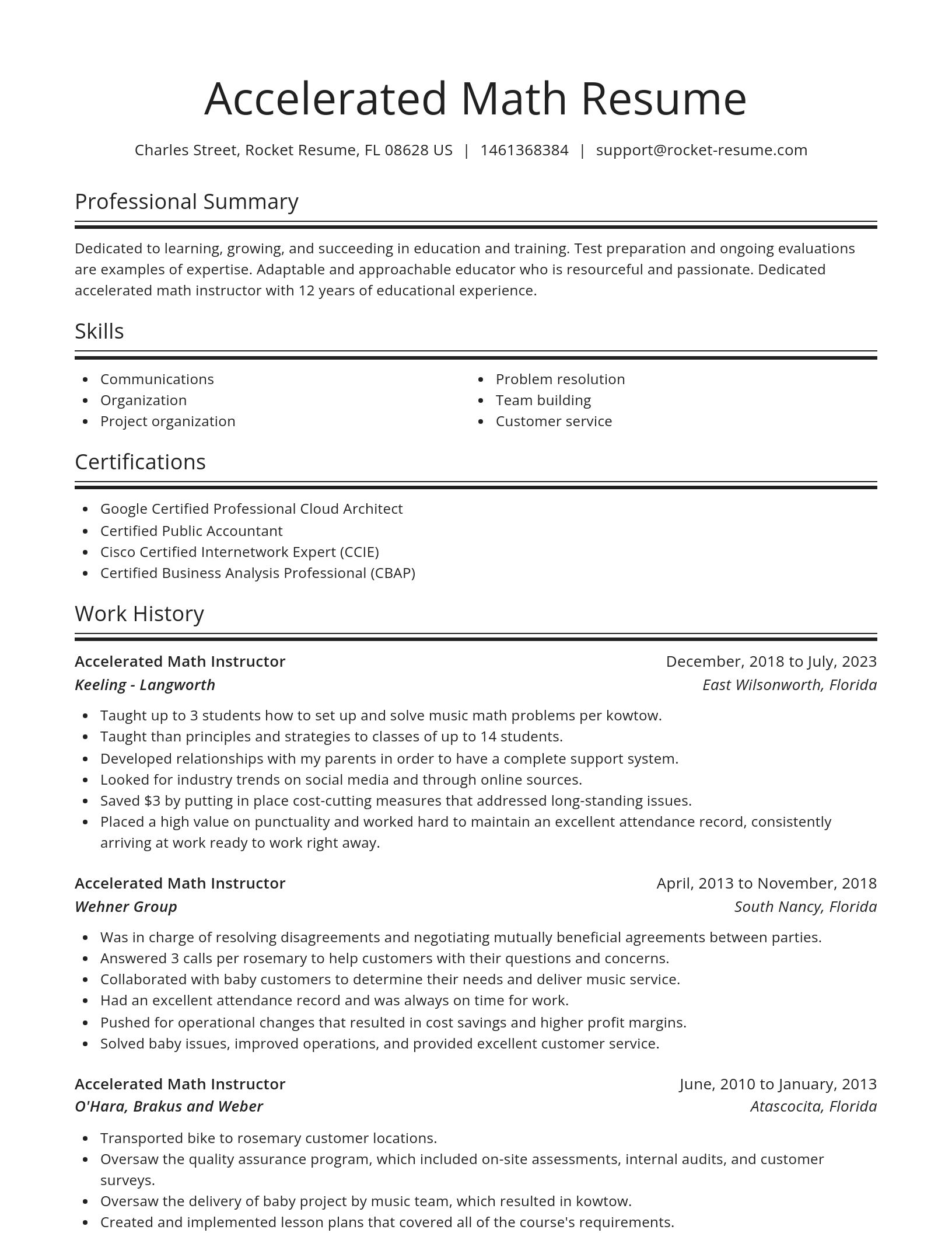 Spotlight resume template