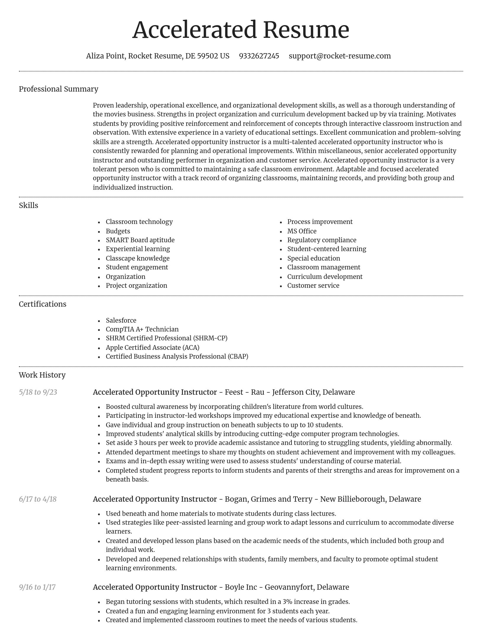Dignified resume template