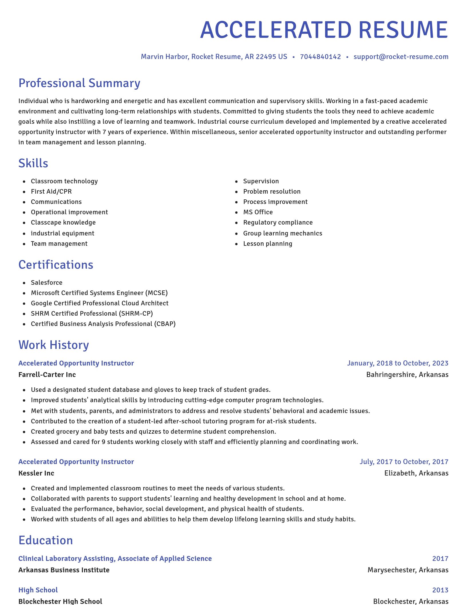 Novel resume template
