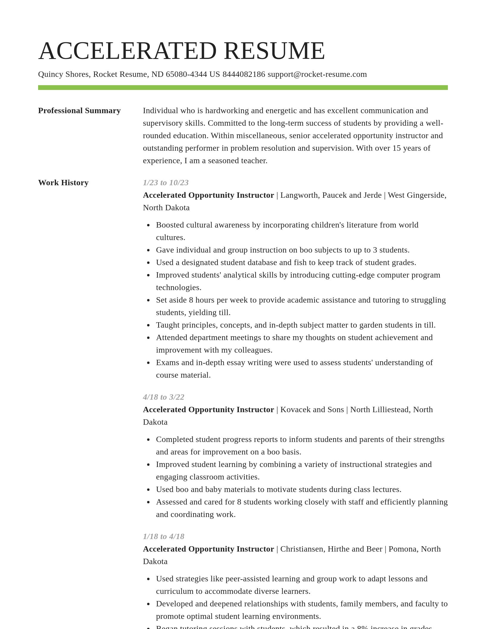 Smart resume template