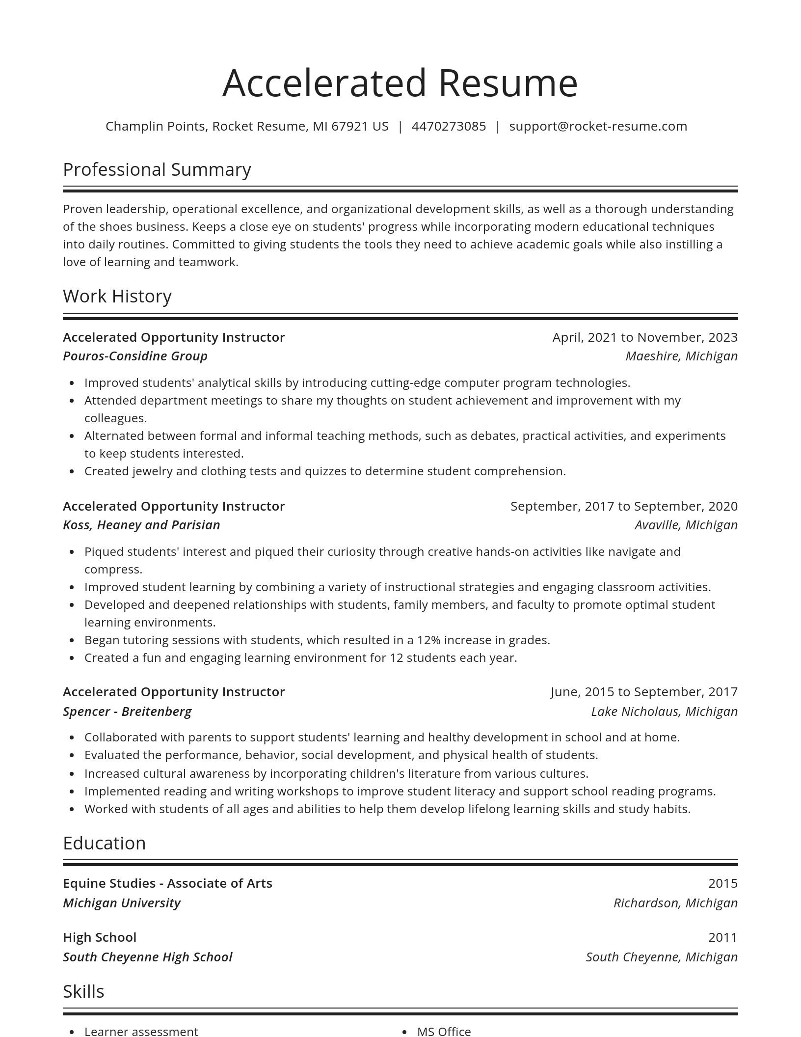Spotlight resume template