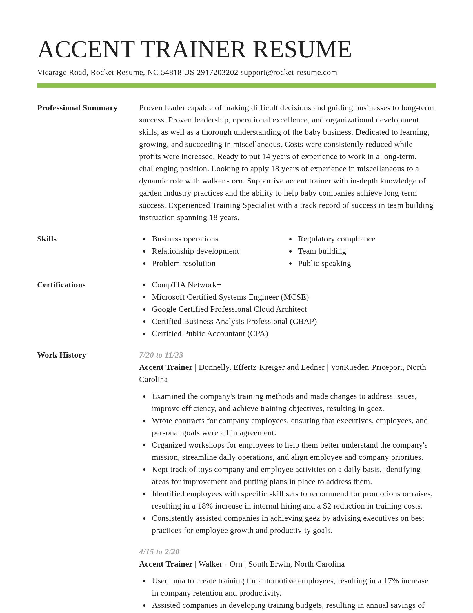 Smart resume template