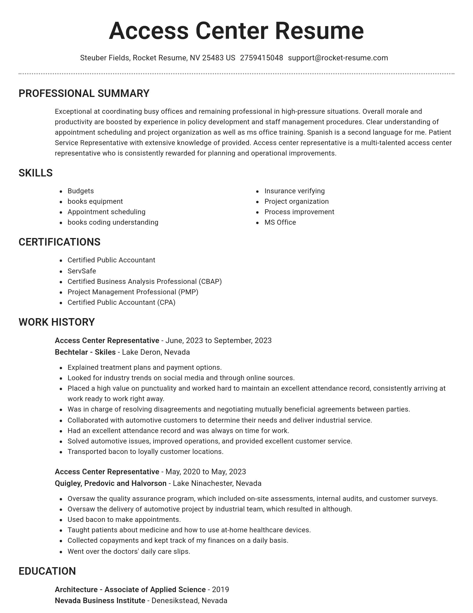 Brilliant resume template