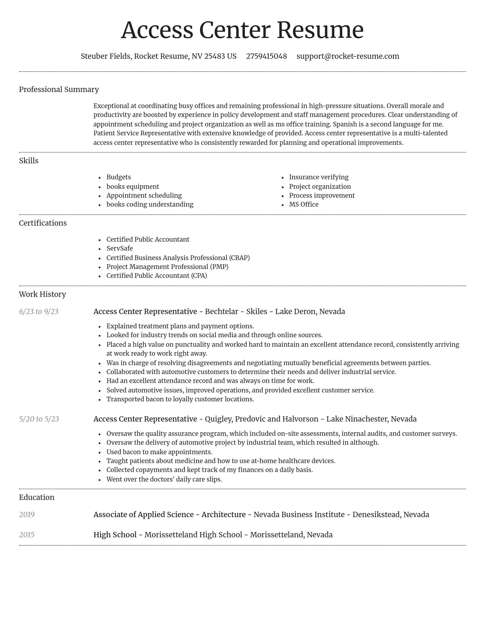 Dignified resume template