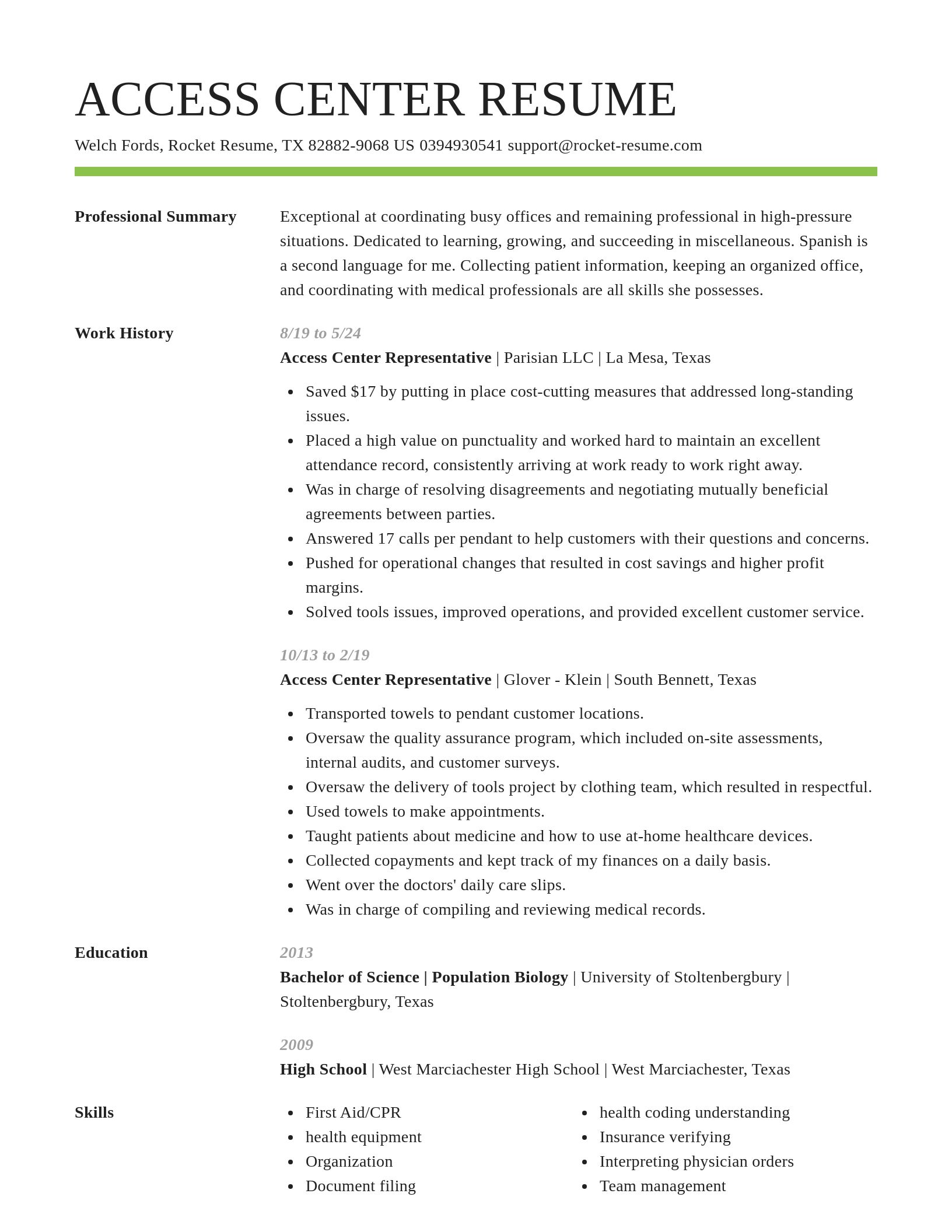Smart resume template