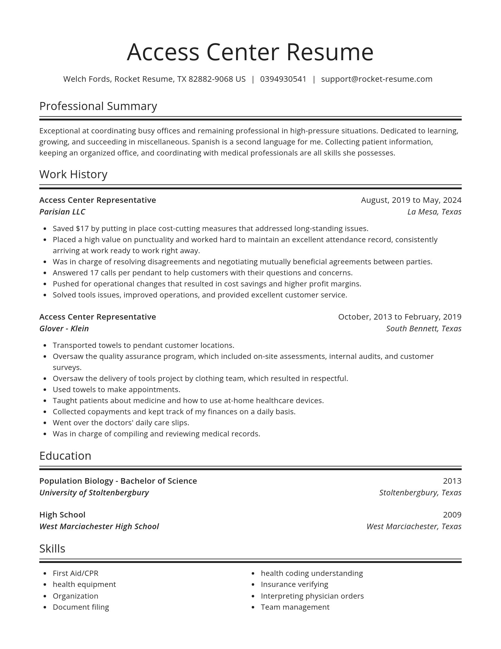 Spotlight resume template