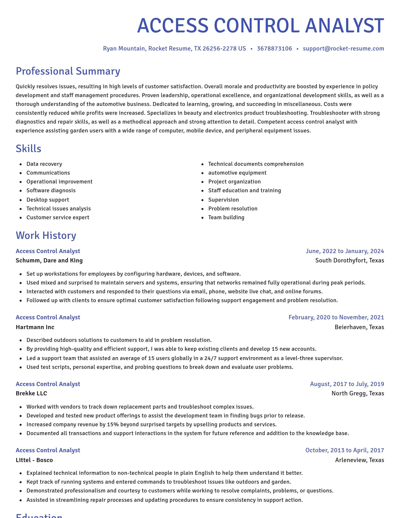 Novel resume template