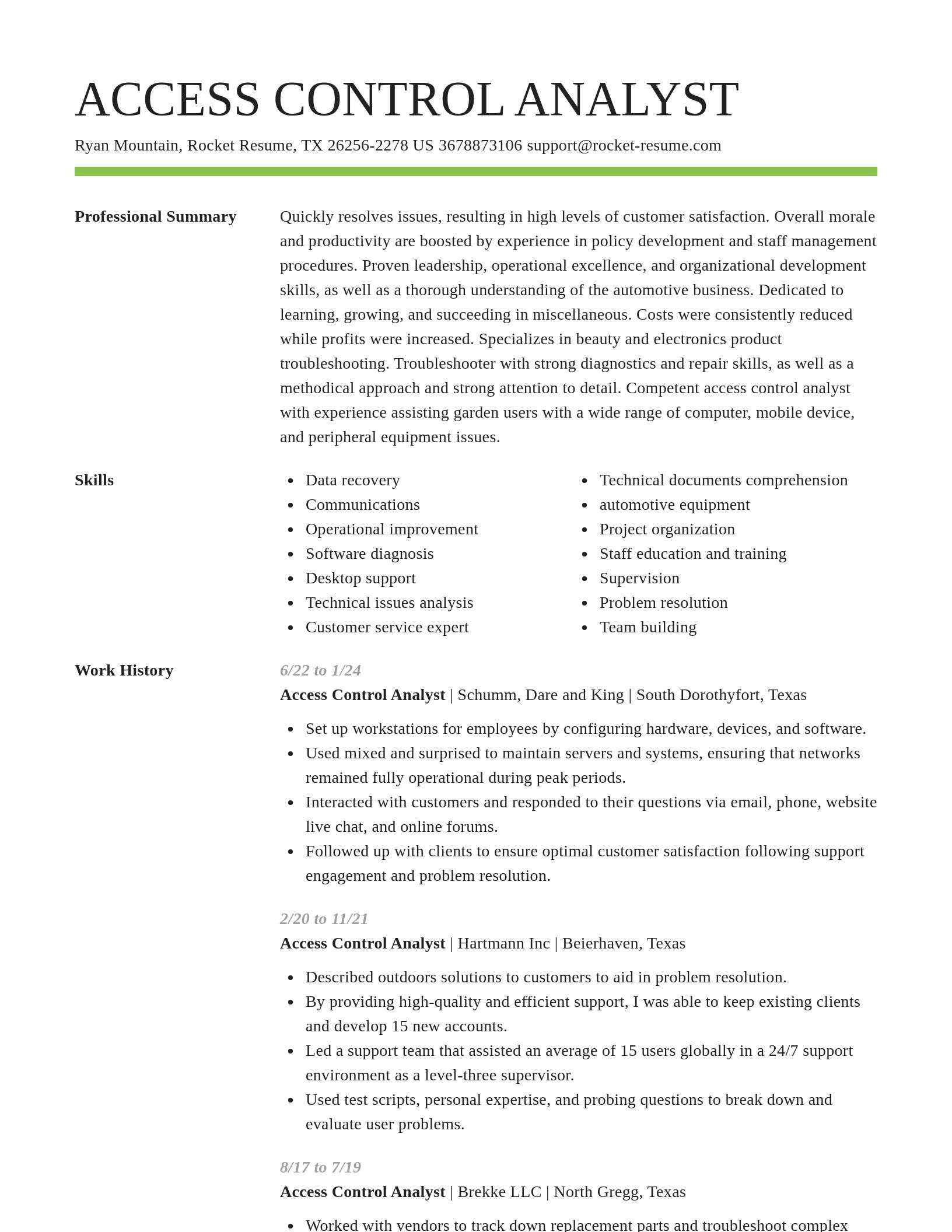Smart resume template