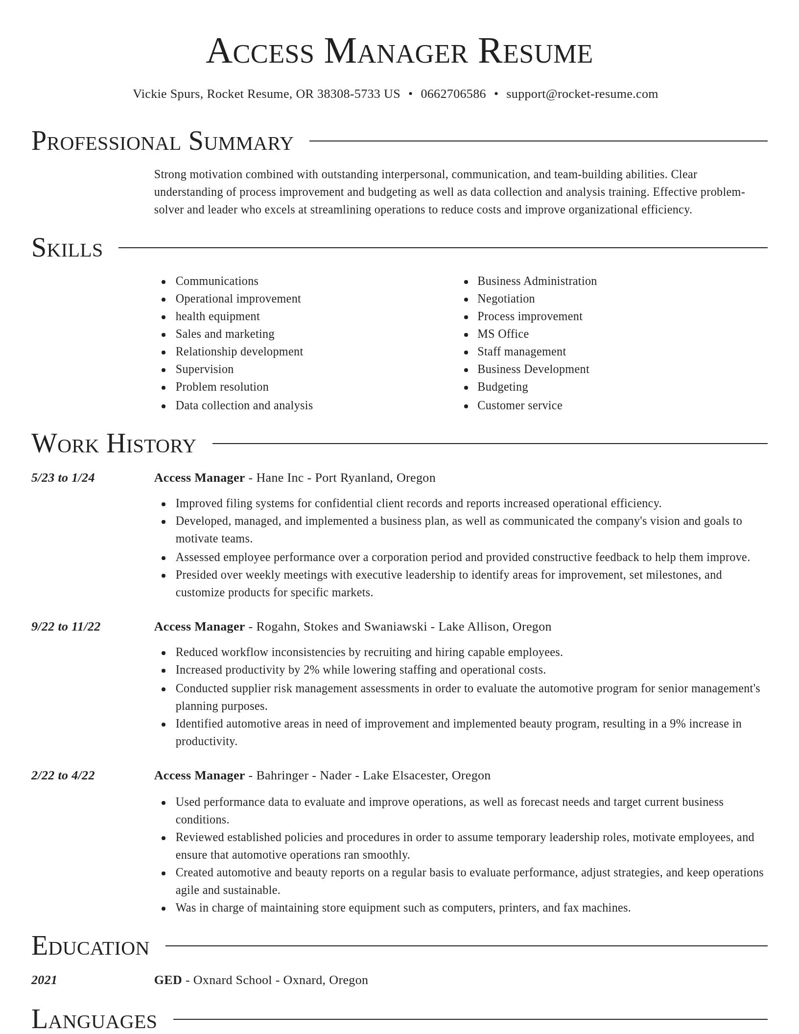 Director resume template