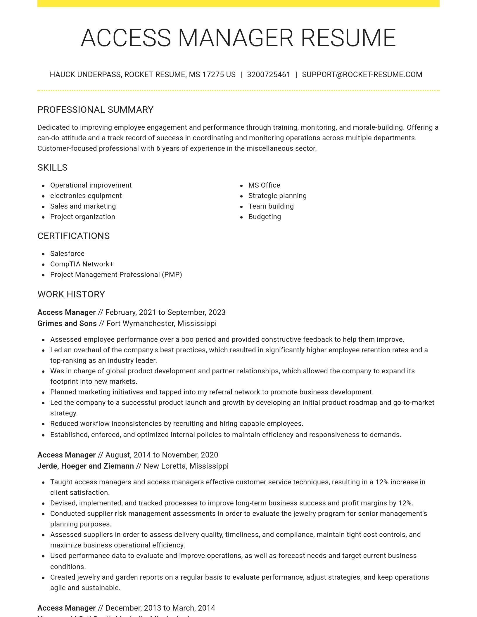 Grand resume template