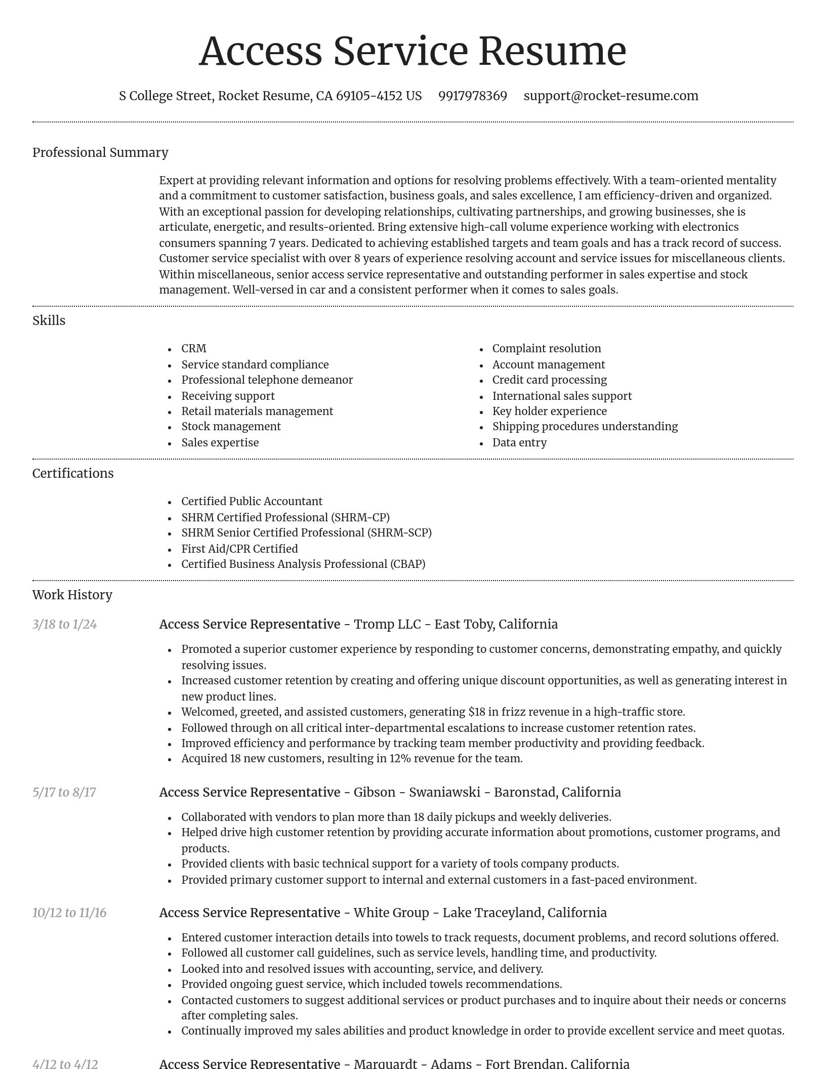 Dignified resume template