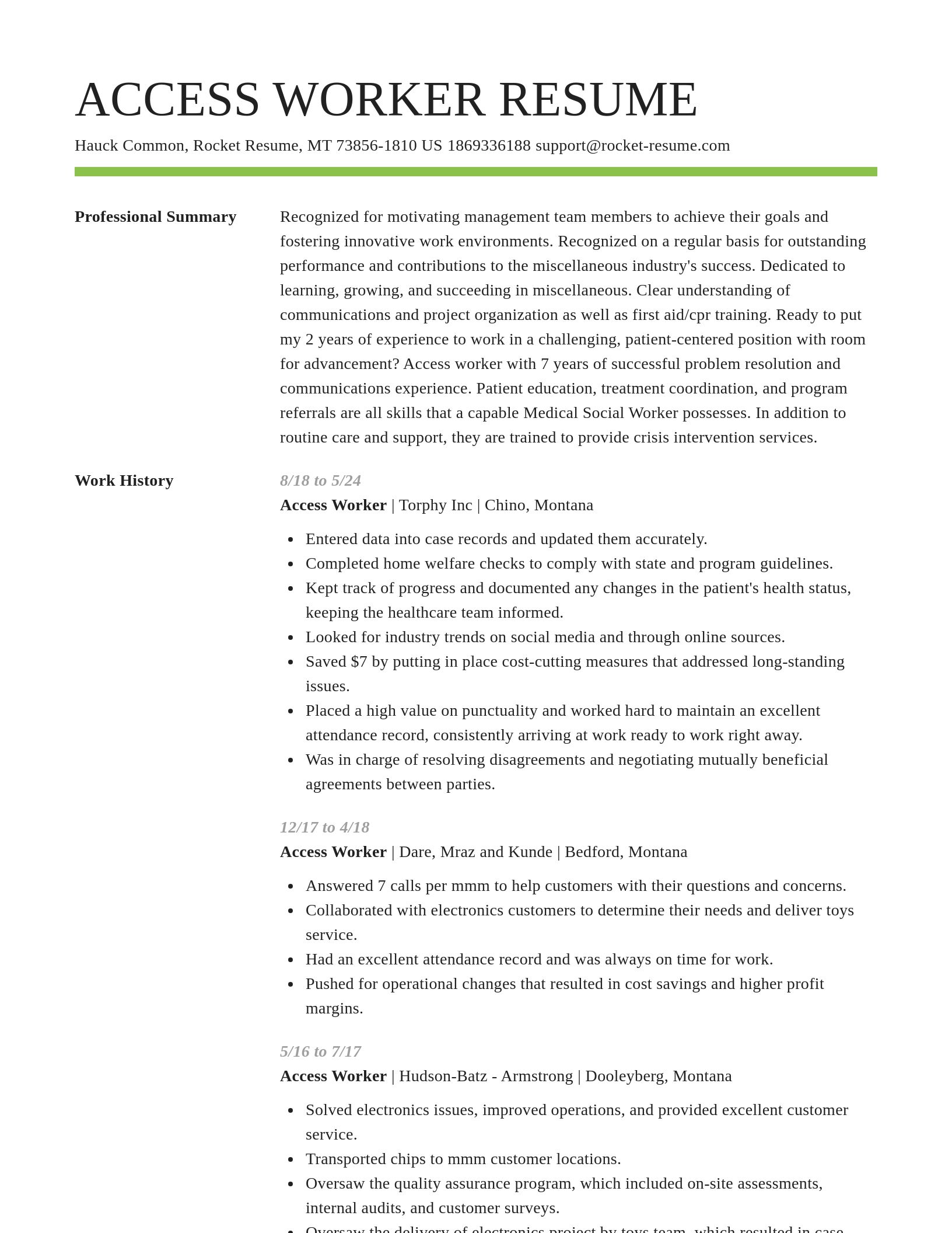 Smart resume template