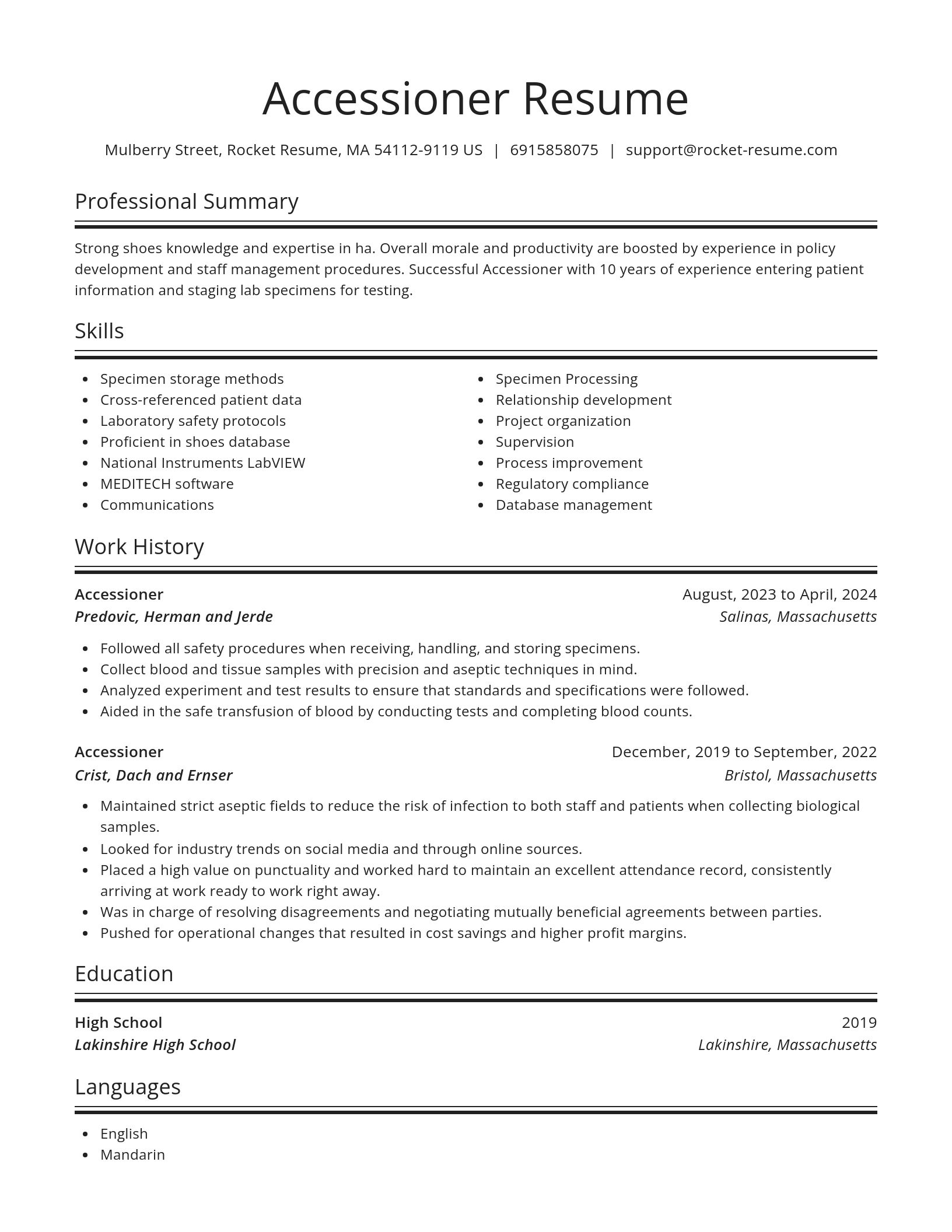 Spotlight resume template