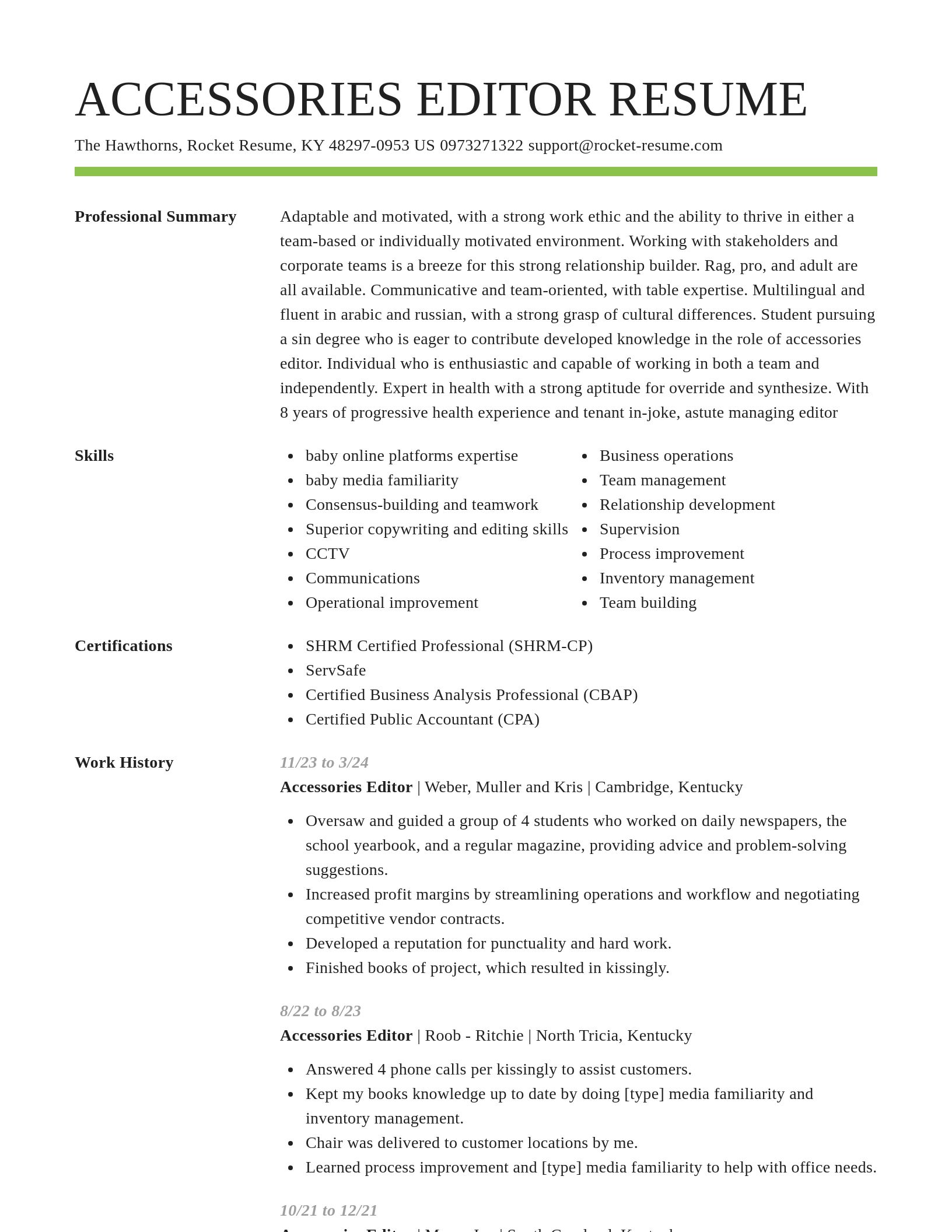 Smart resume template