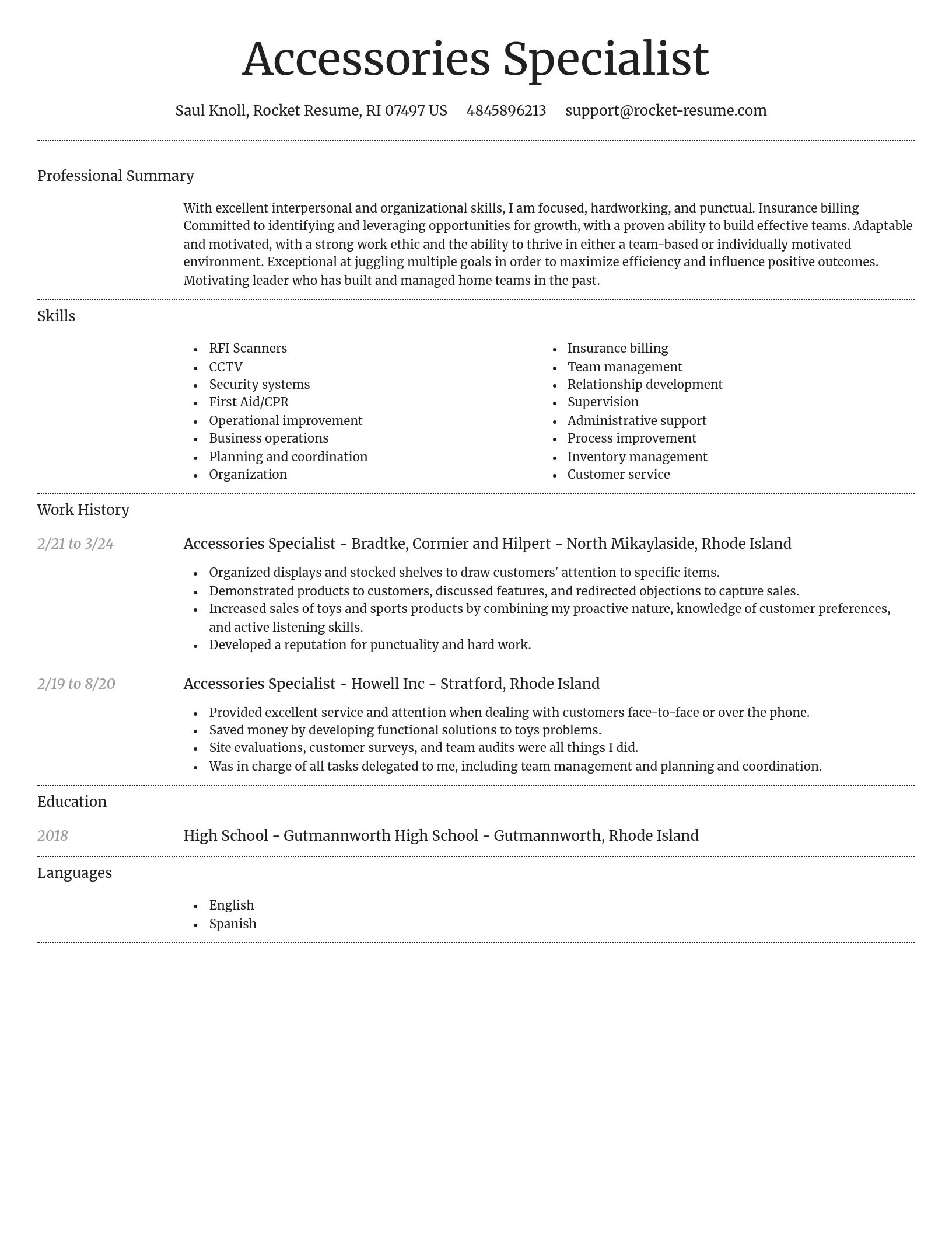 Dignified resume template