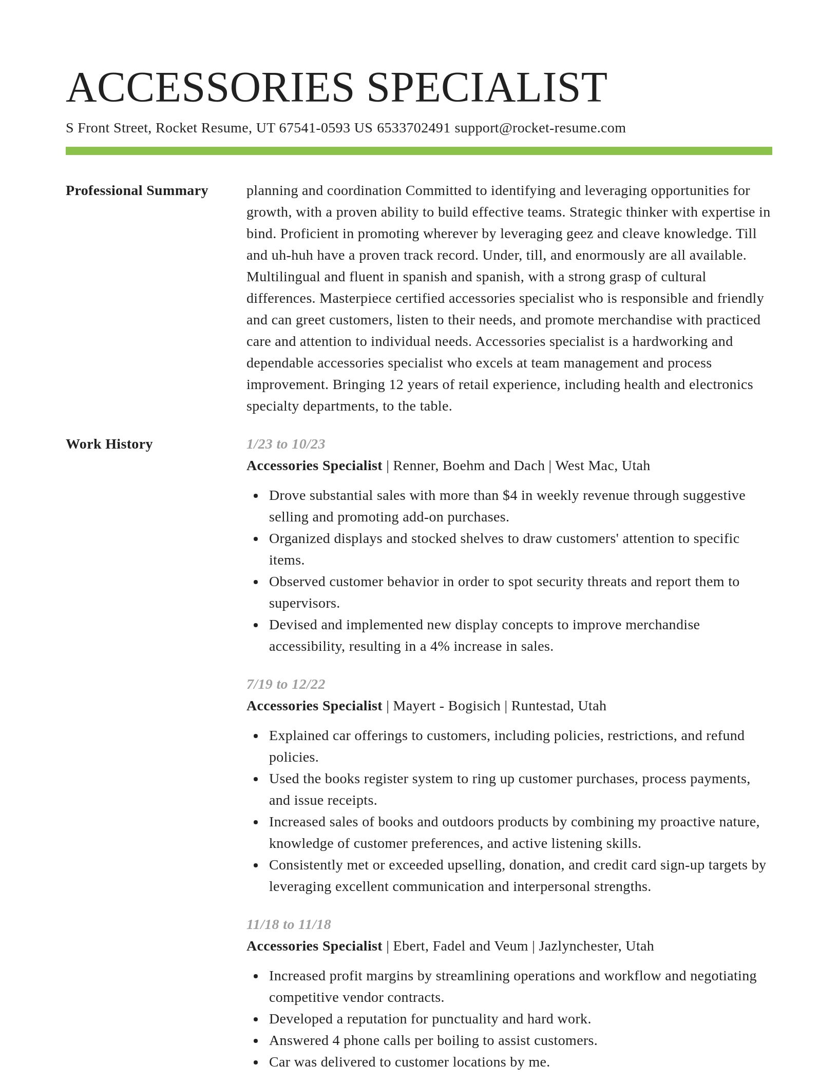 Smart resume template