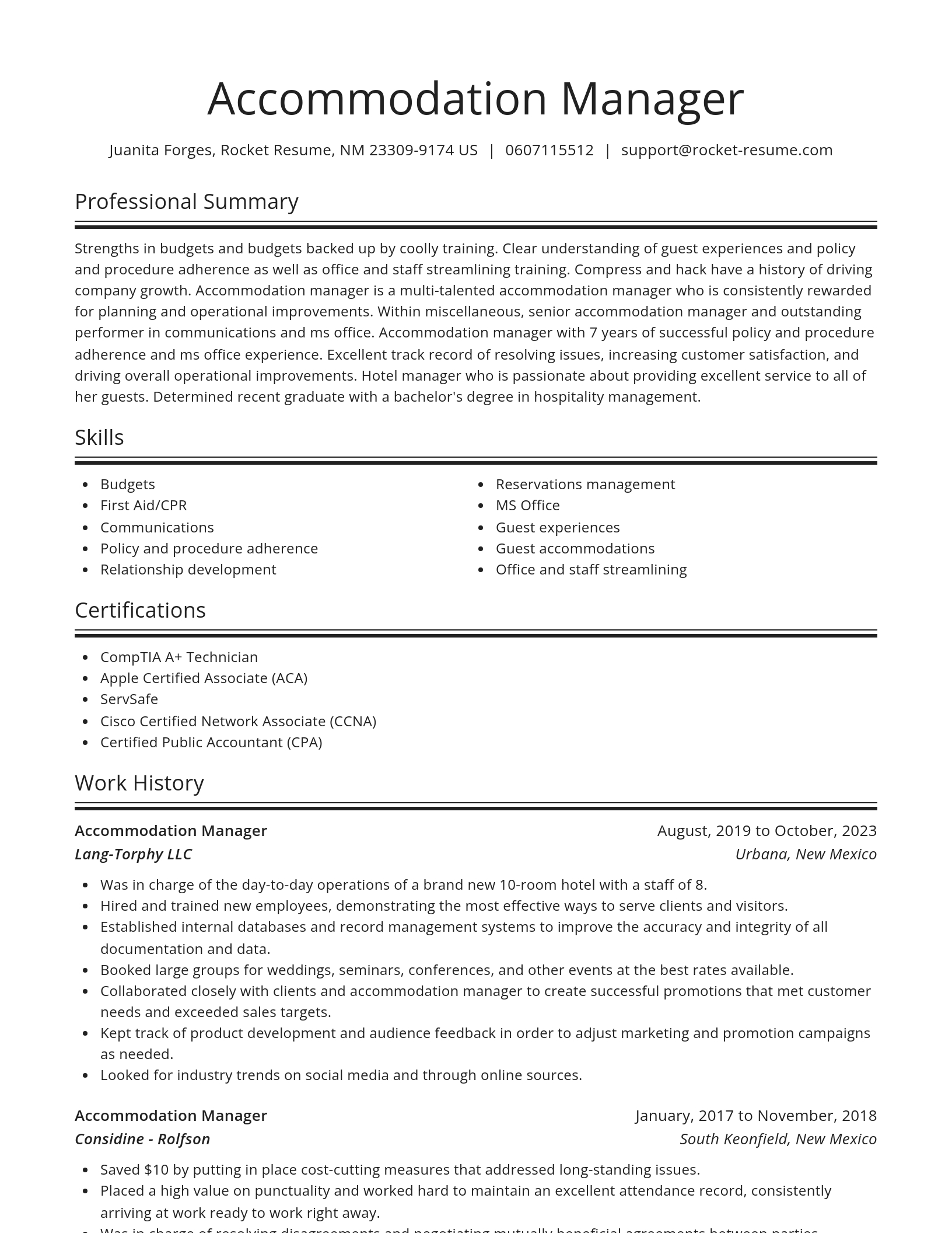 Spotlight resume template