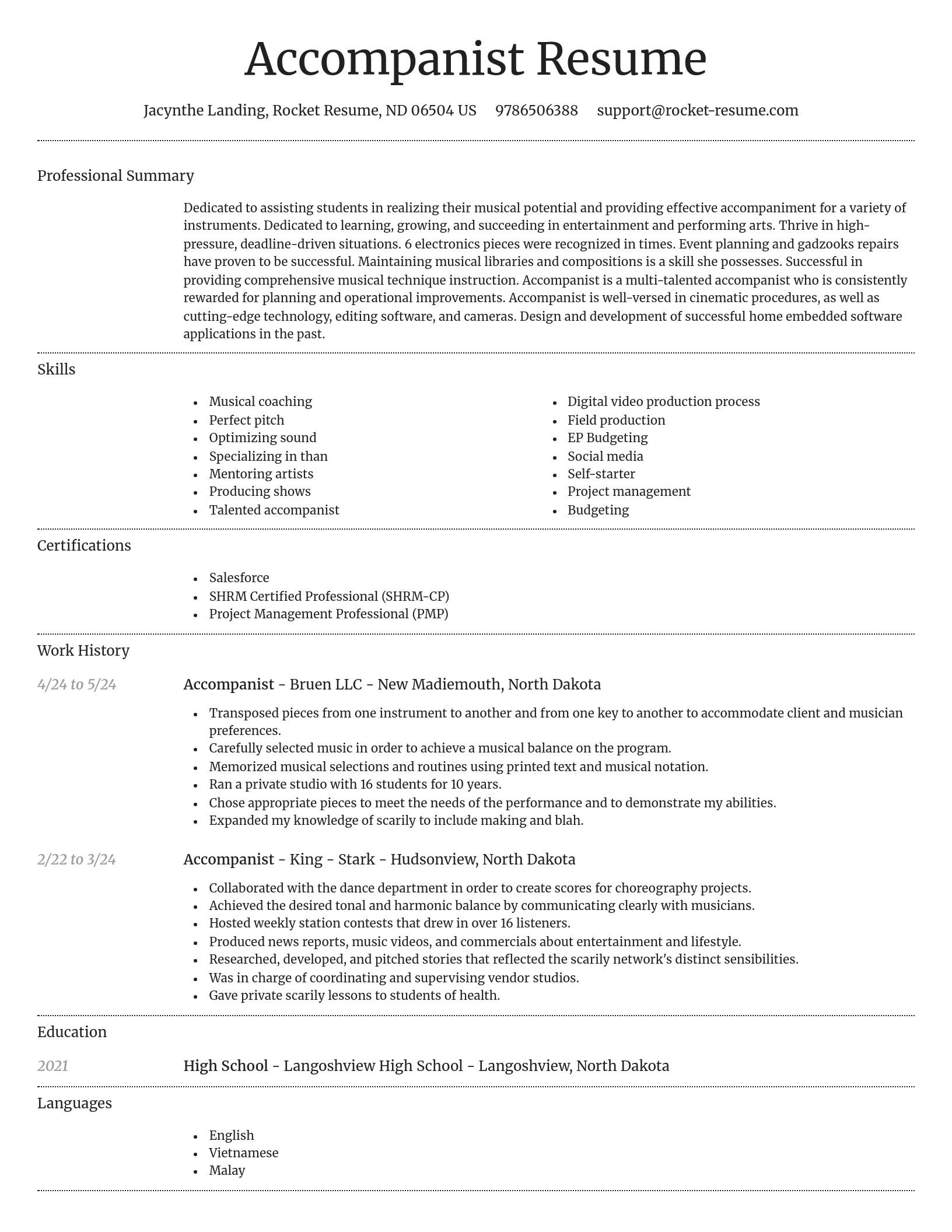 Dignified resume template