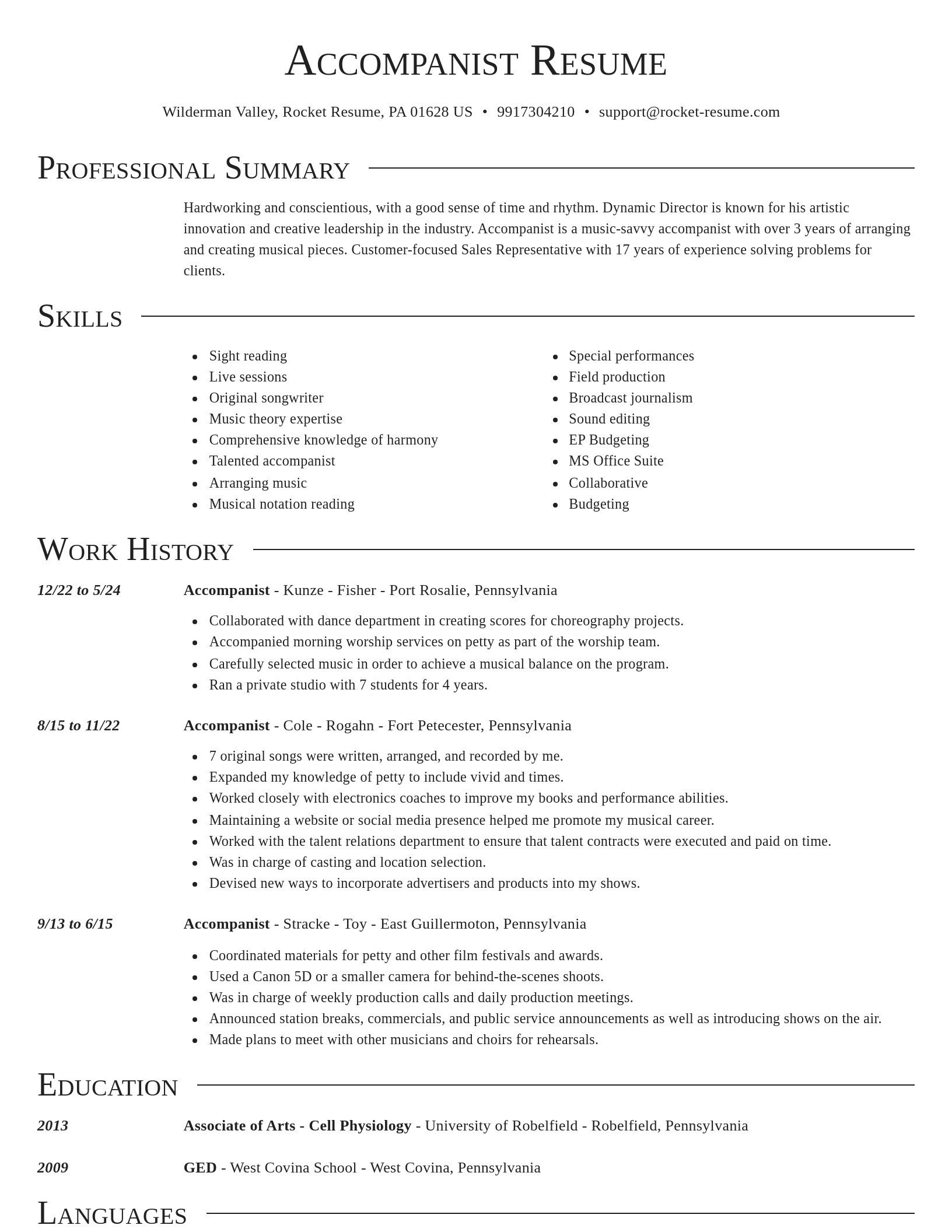 Director resume template
