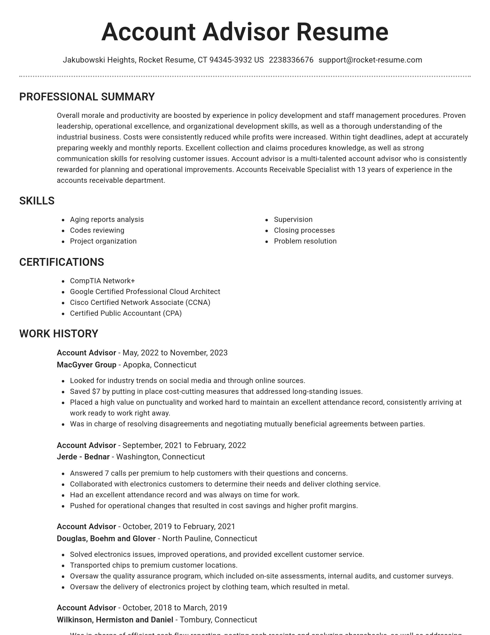 Brilliant resume template