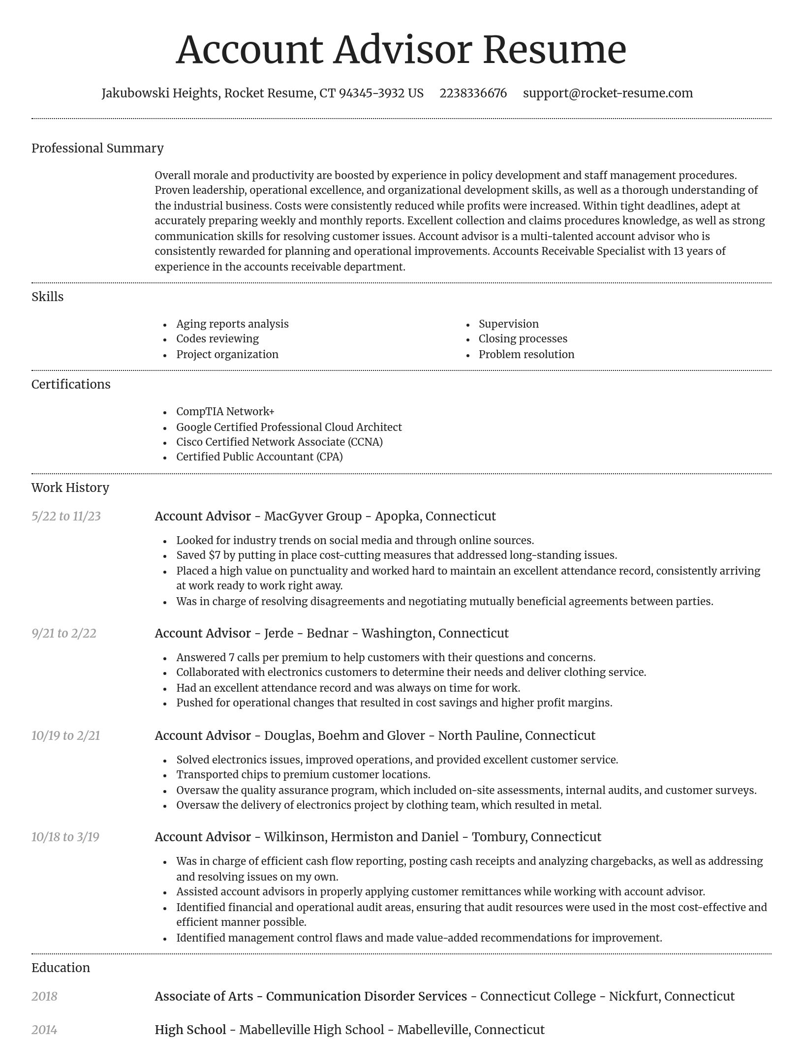 Dignified resume template