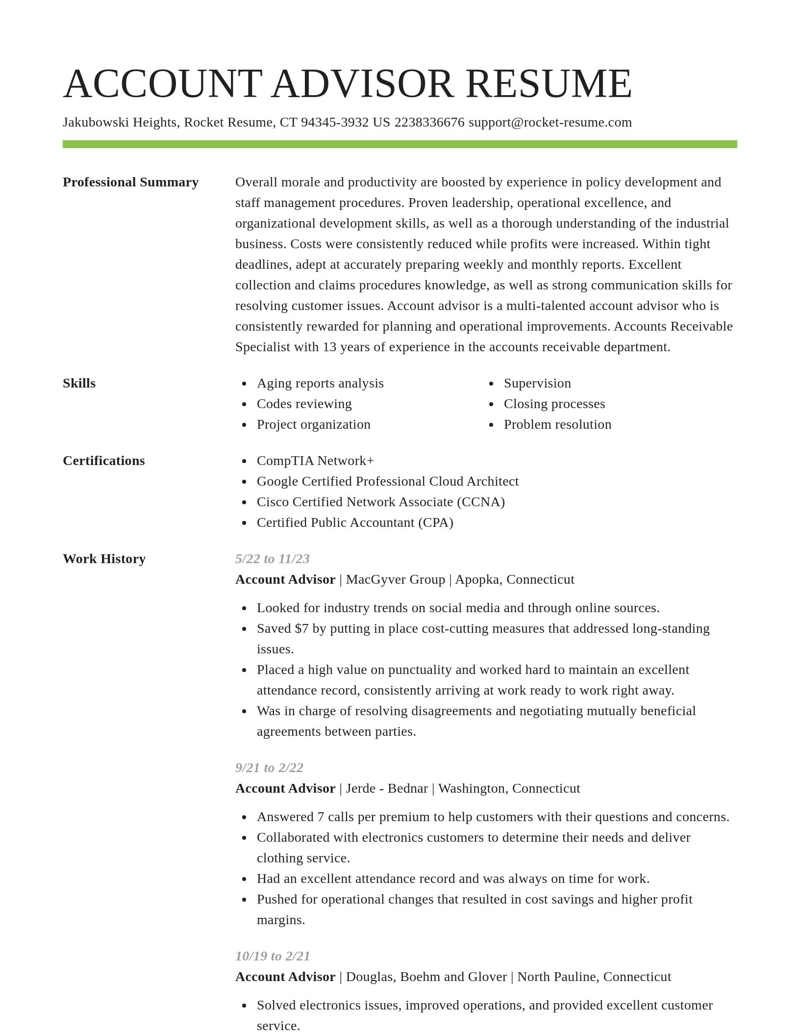 Smart resume template