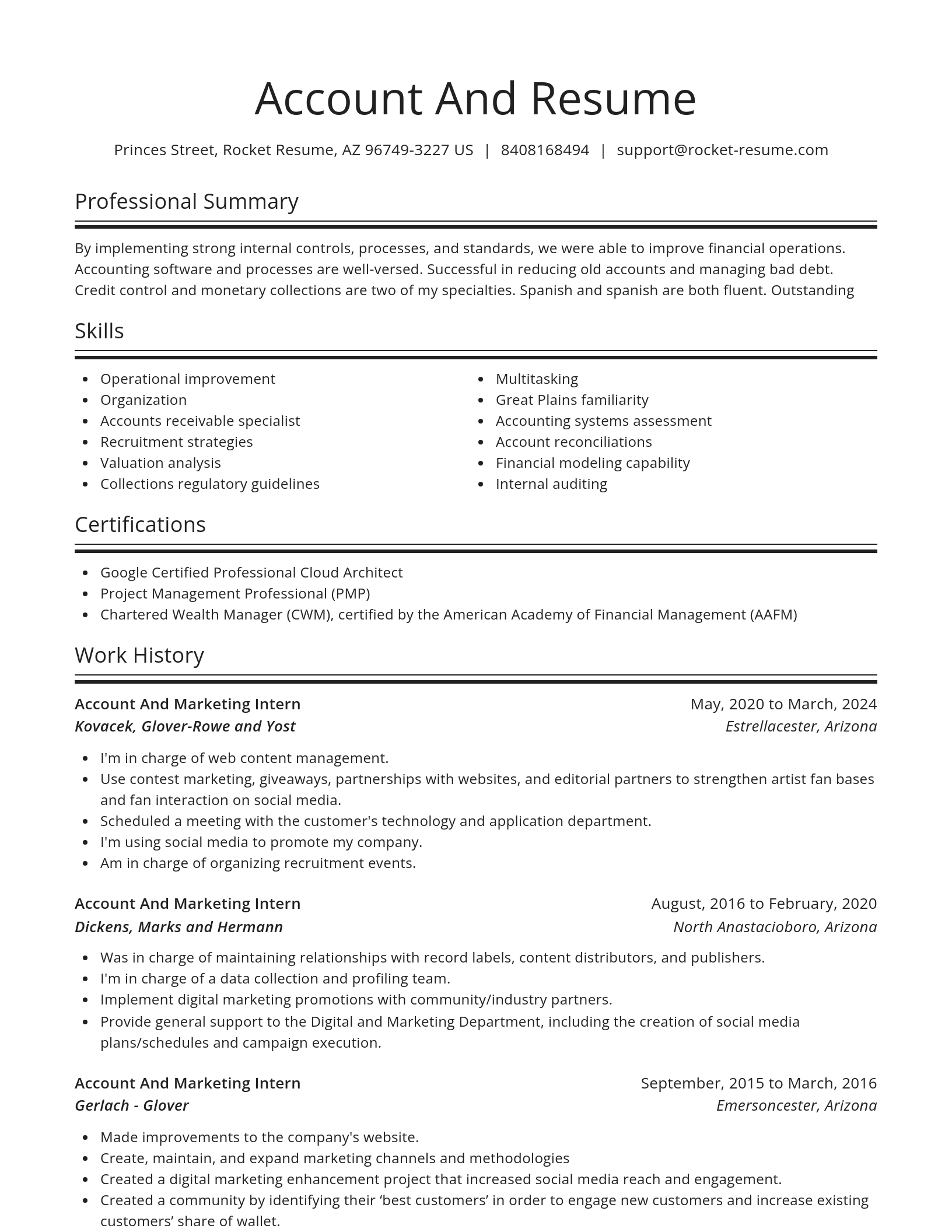 Spotlight resume template