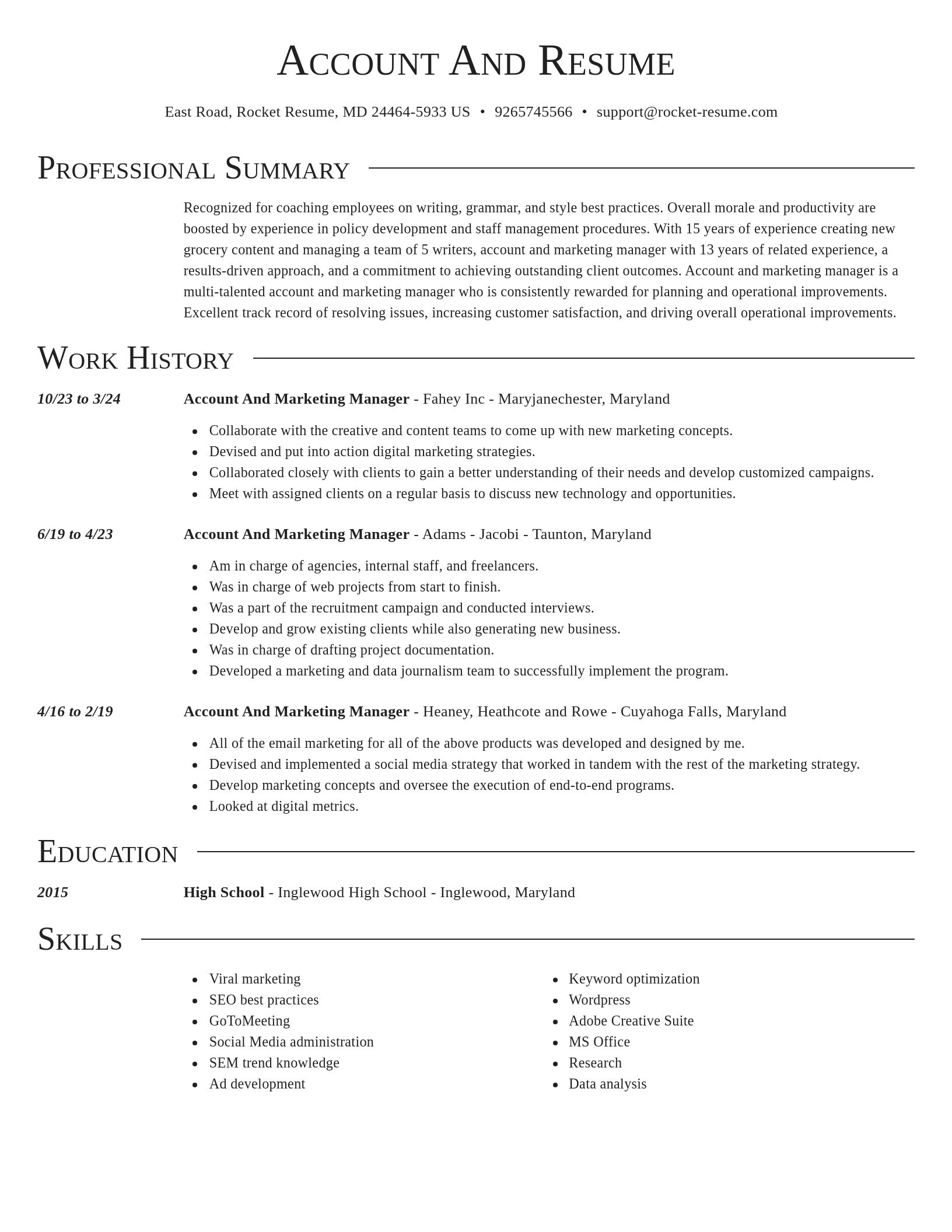 Director resume template