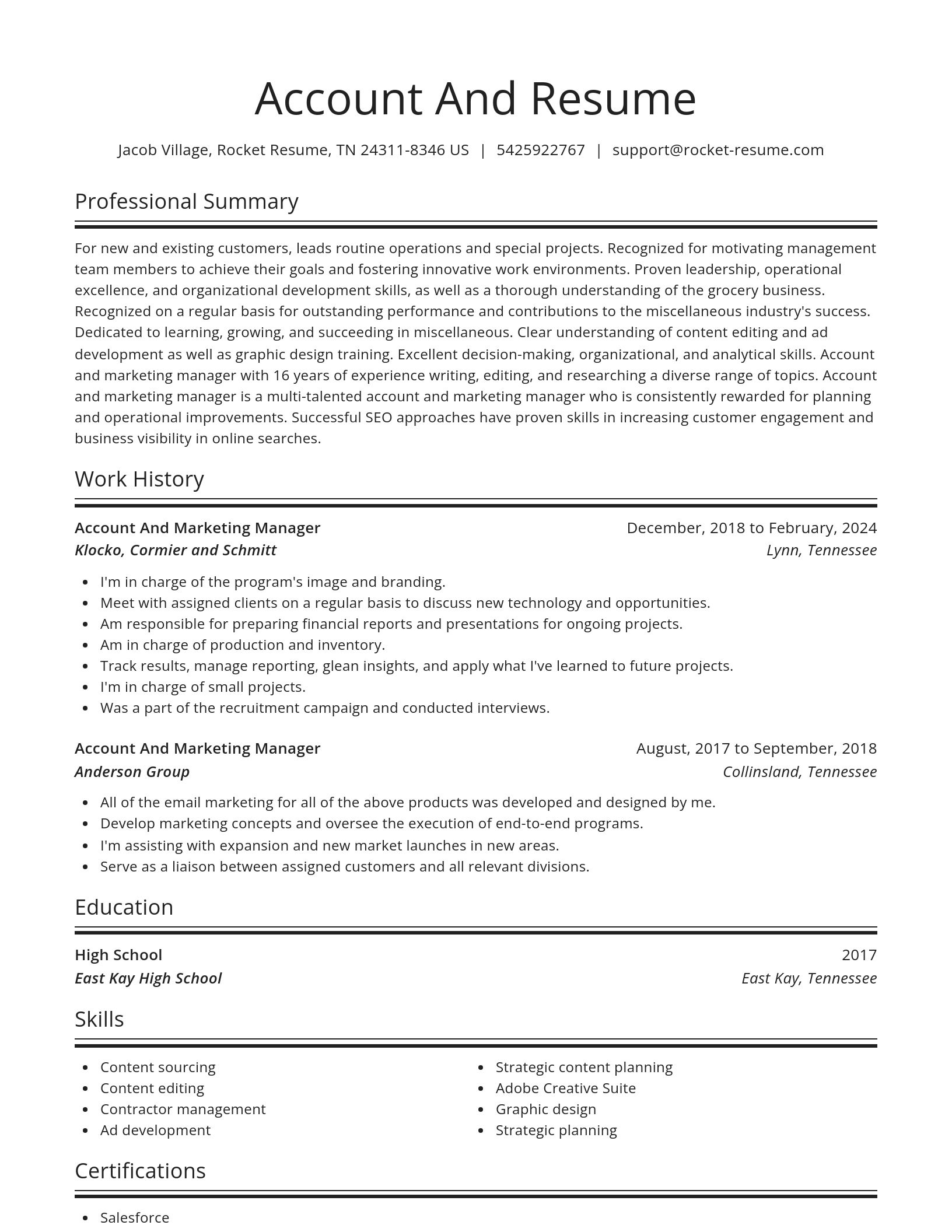 Spotlight resume template