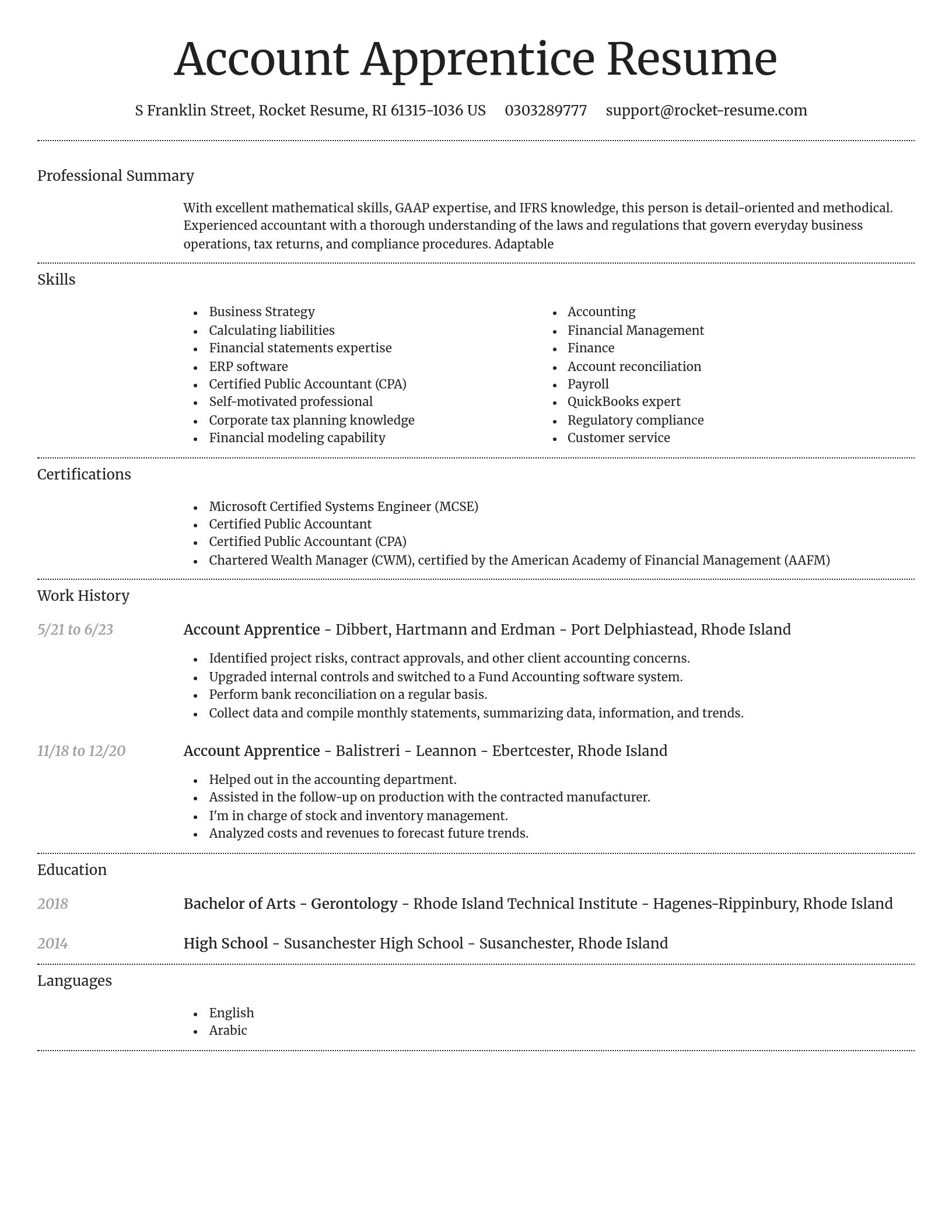 Dignified resume template