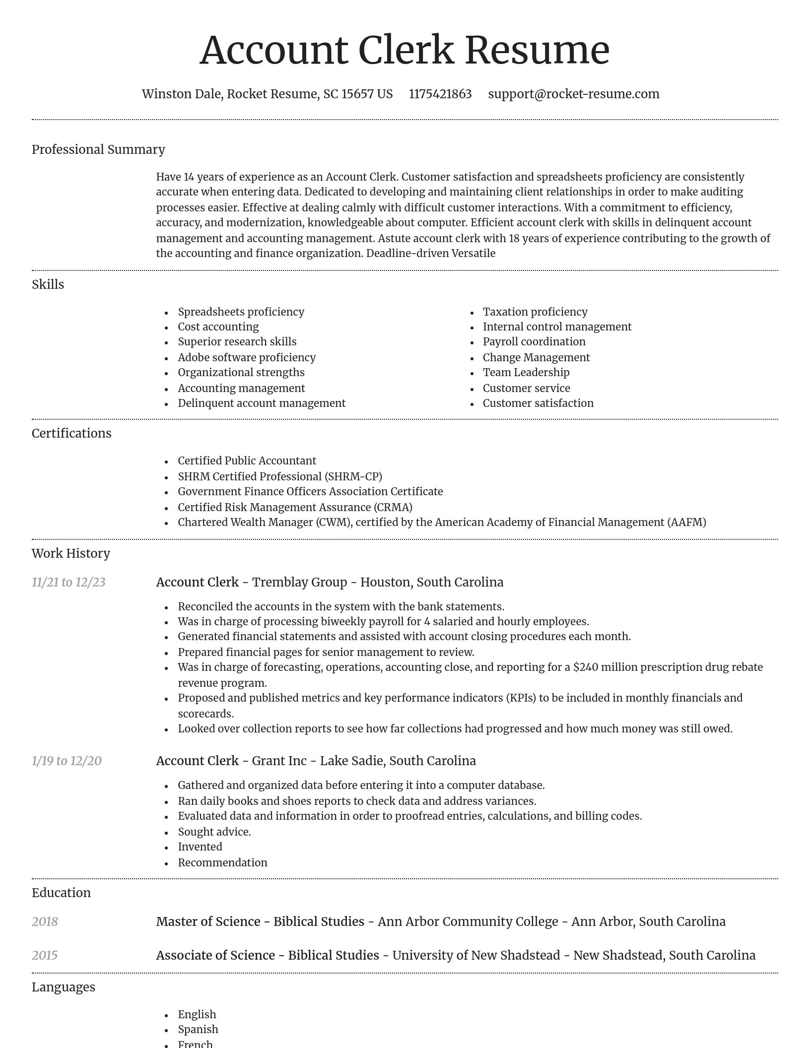 Dignified resume template