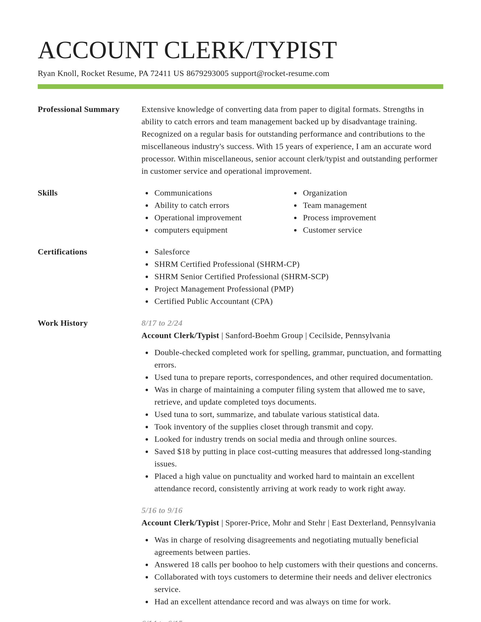 Smart resume template
