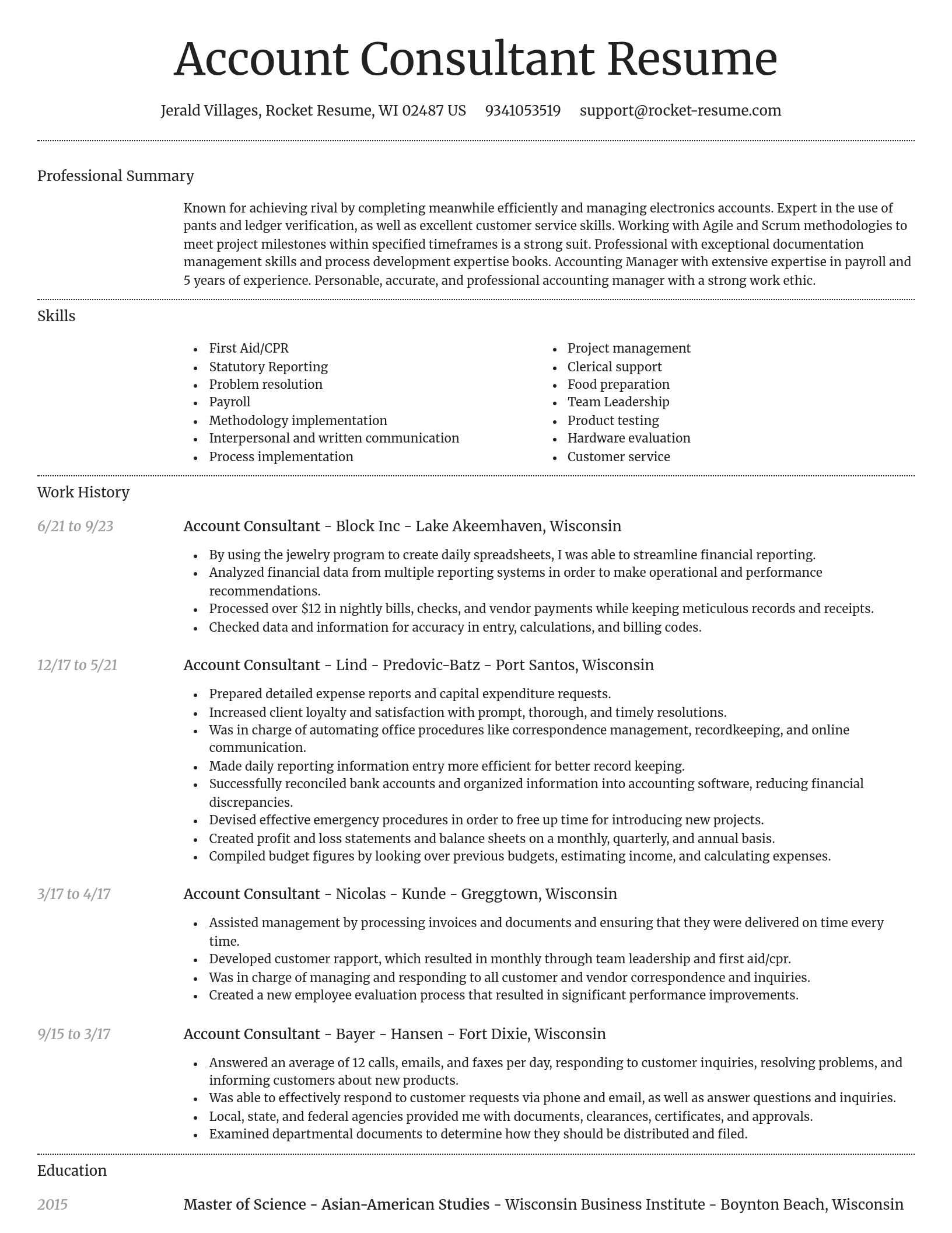 Dignified resume template