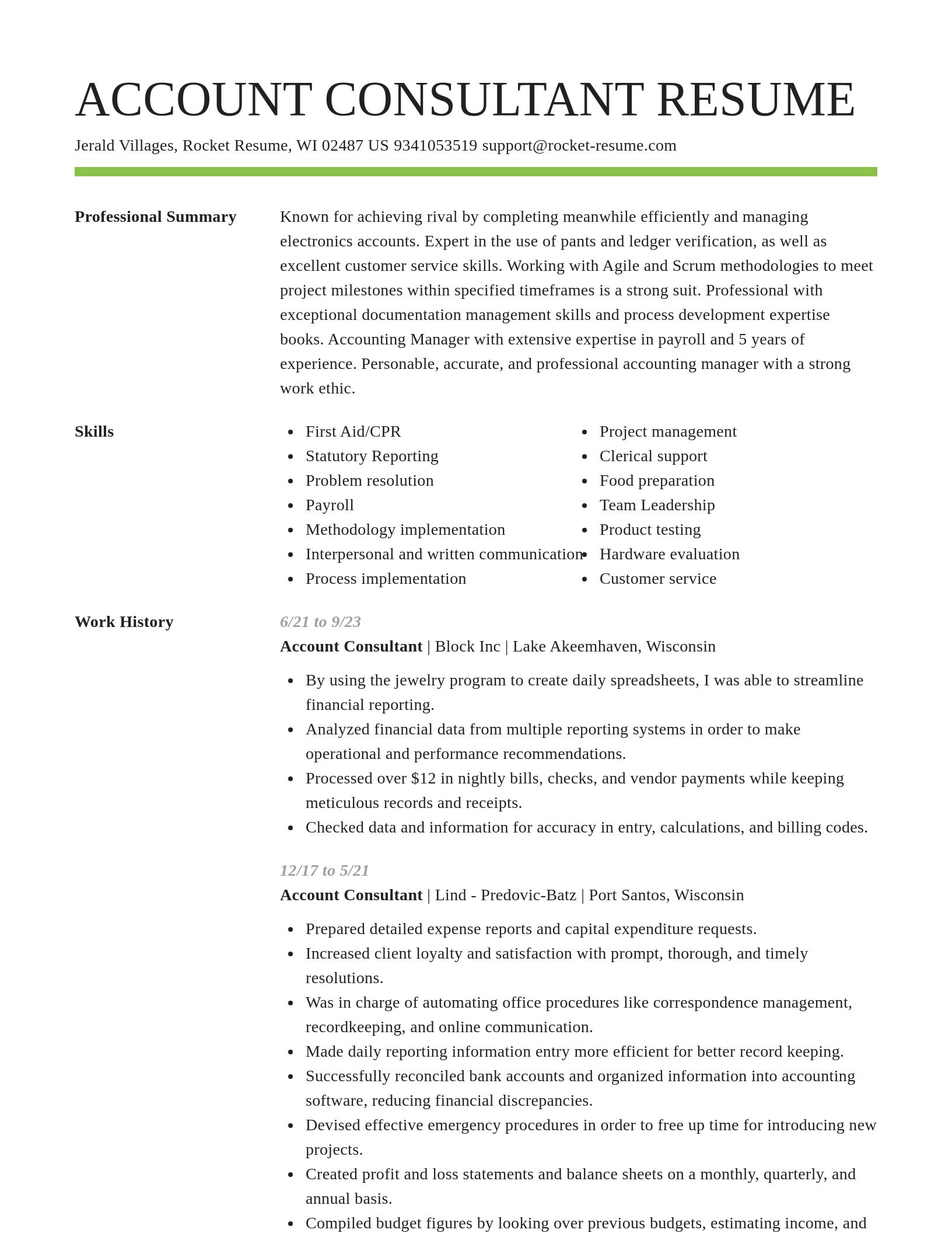 Smart resume template